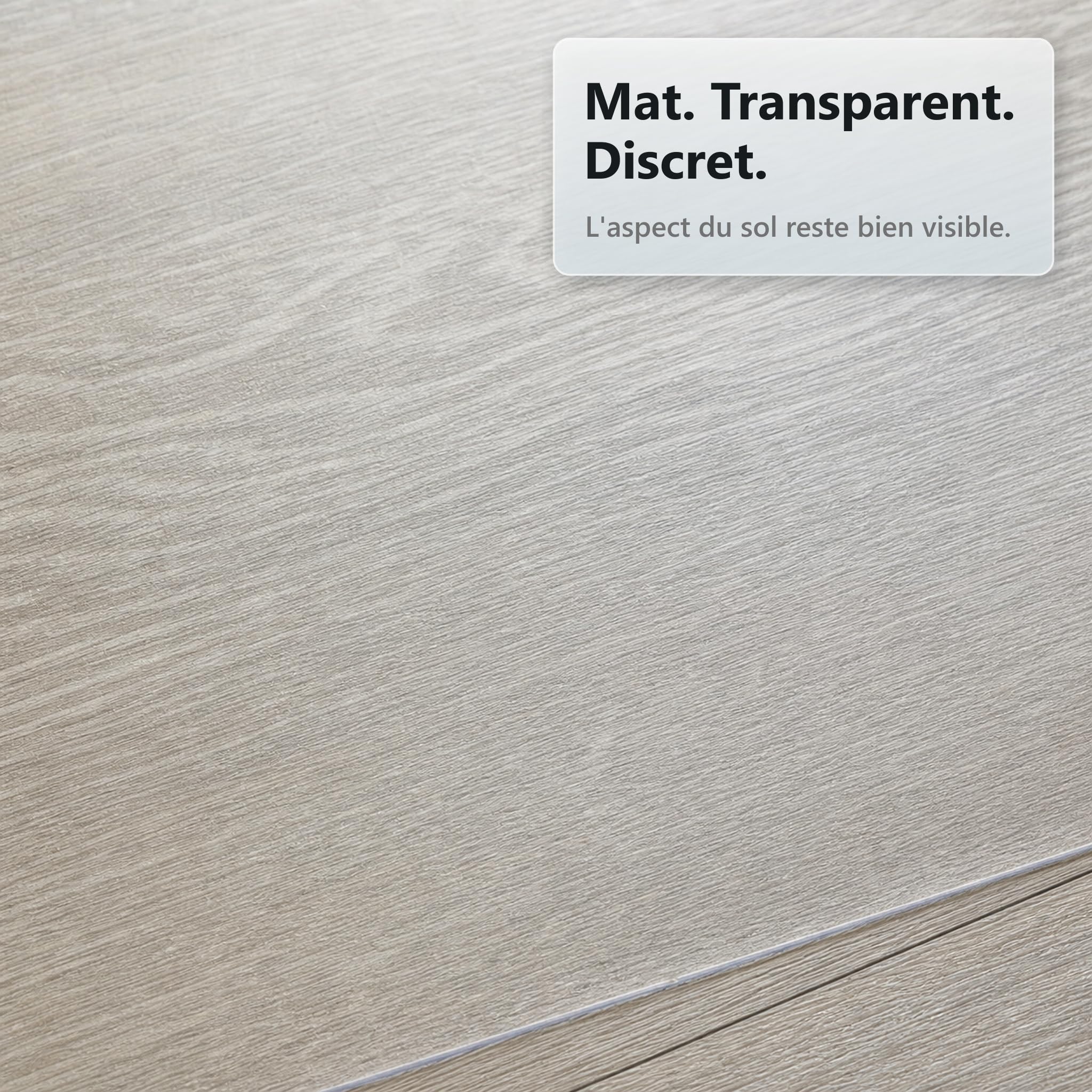 Floorfit Tapis de Protection pour Sols Durs, 140 x 200 cm, Transparent Mat, Épaisseur 1,5 mm, Bords Biseautés à 45°, Tapis de Chaise pour Parquet, Stratifié, Vinyle et Carrelage