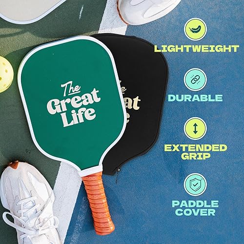 Miniatura 3 de Juego prémium de paletas de pickleball  2 paletas de fibra de carbono y 4 bolas  Bolsa deportiva y cubierta de paleta incluidas  Apto para