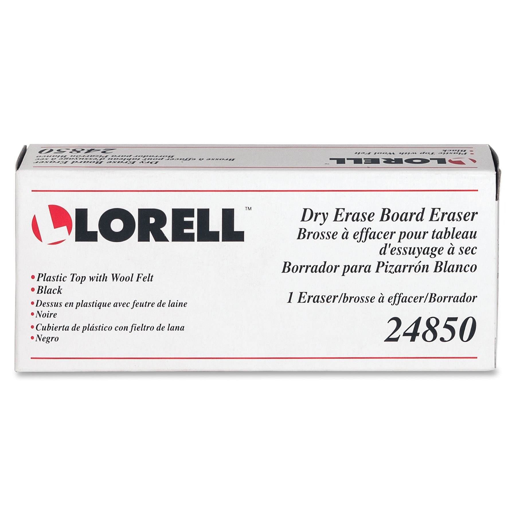 Lorell Effaceur pour tableau effaçable à sec, 7,5 x 14,9 x 4,5 cm, noir