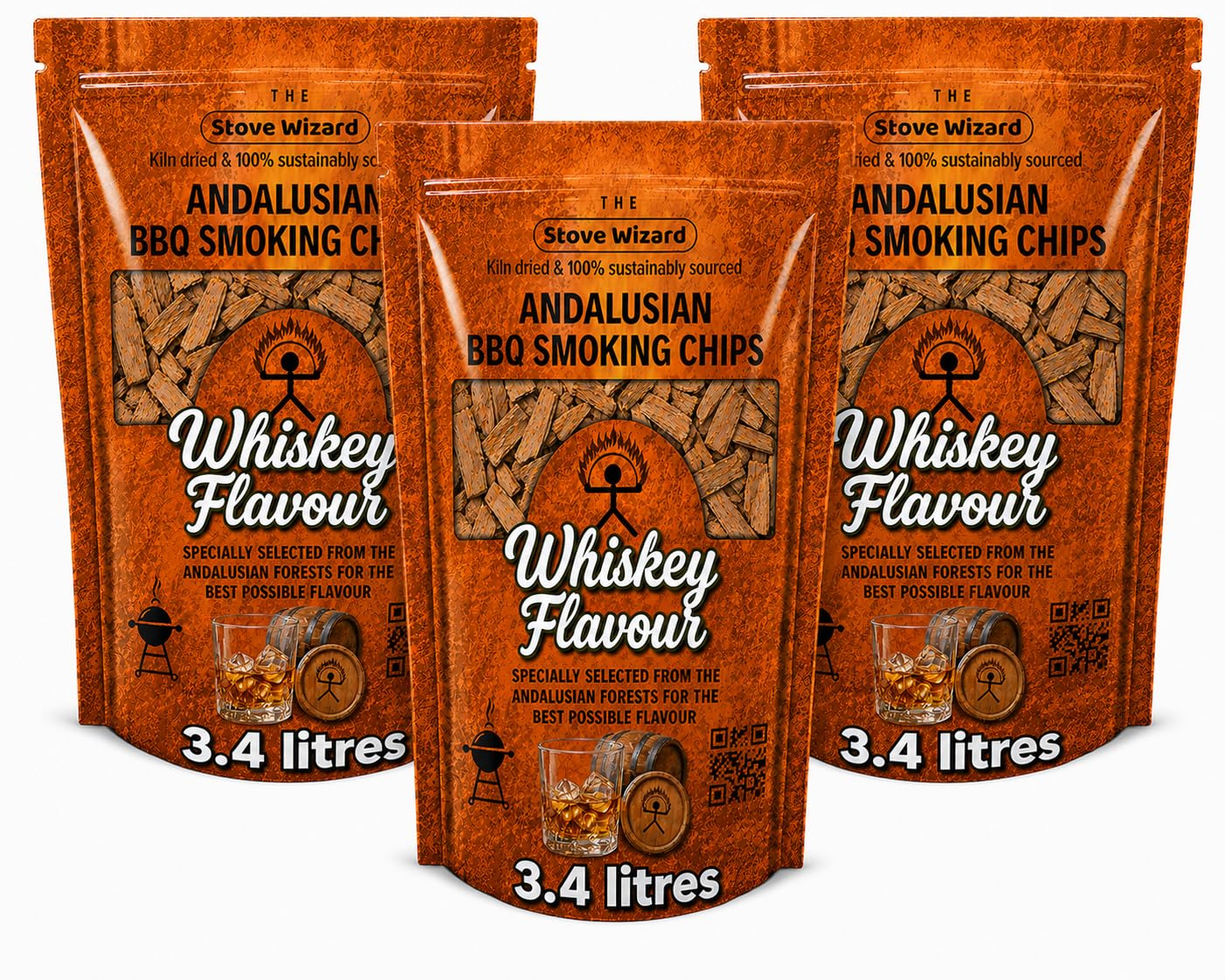 The Stove Wizard Whiskey Smoking Wood Chips 3.4 Litres