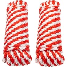 Solid Braid Derby Rope, 5/16" x 100FT, Red & White