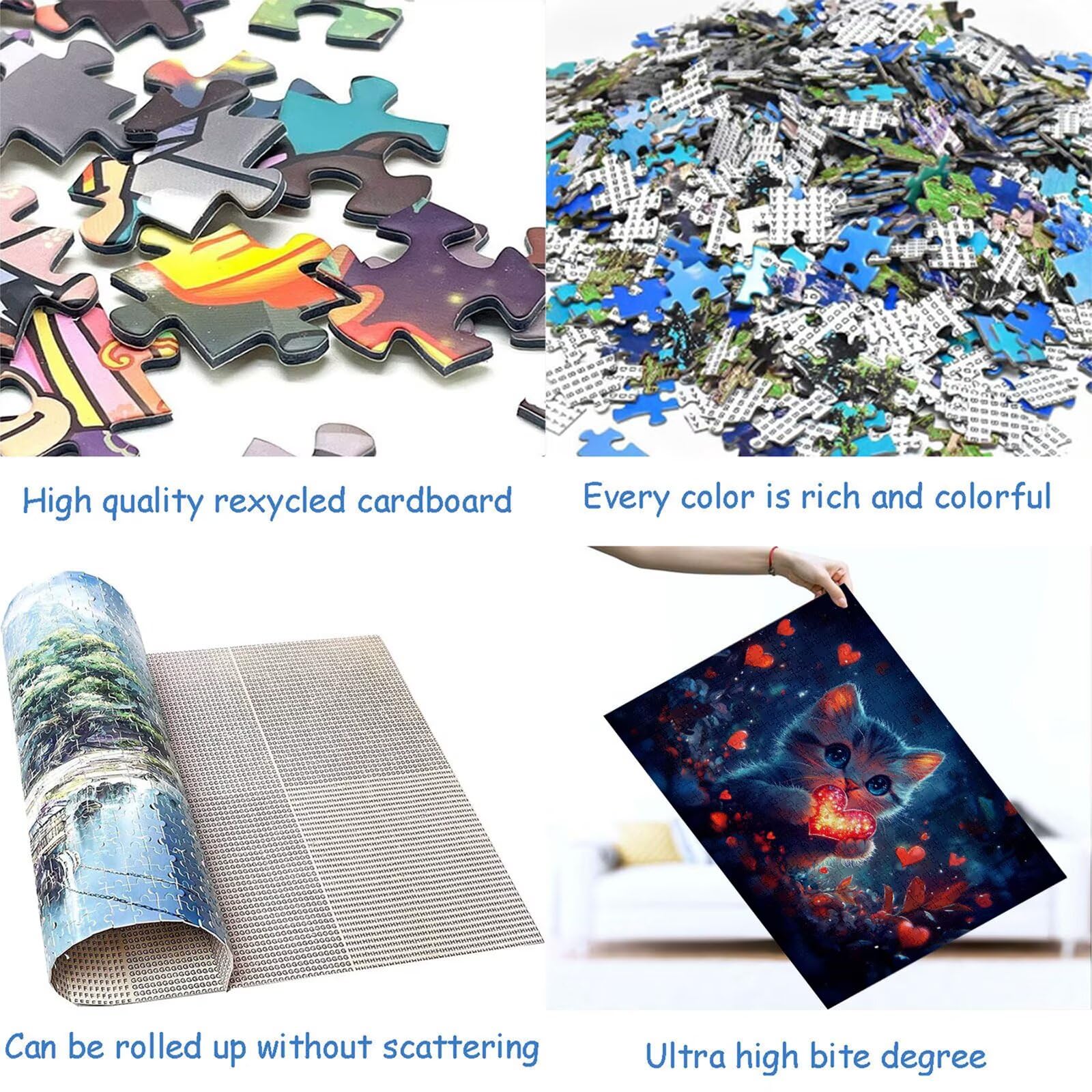 Puzzle 3000 elementów kot puzzle dla dorosłych miłość 122 x 81 cm unikalne rzemiosło klasyczne 3D drewniana układanka do rodzinnych gier aktywności, układanka do samodzielnego wykonania, nawet do