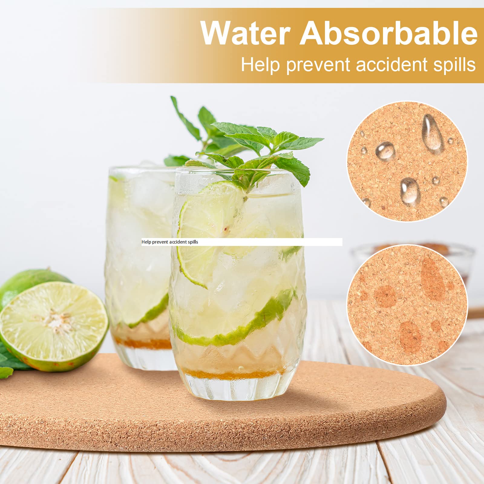 Paquete de 16 salvamanteles de corcho de 8 pulgadas gruesos para platos calientes y ollas calientes, resistentes al calor, multifuncionales, almohadillas calientes para encimera de mesa