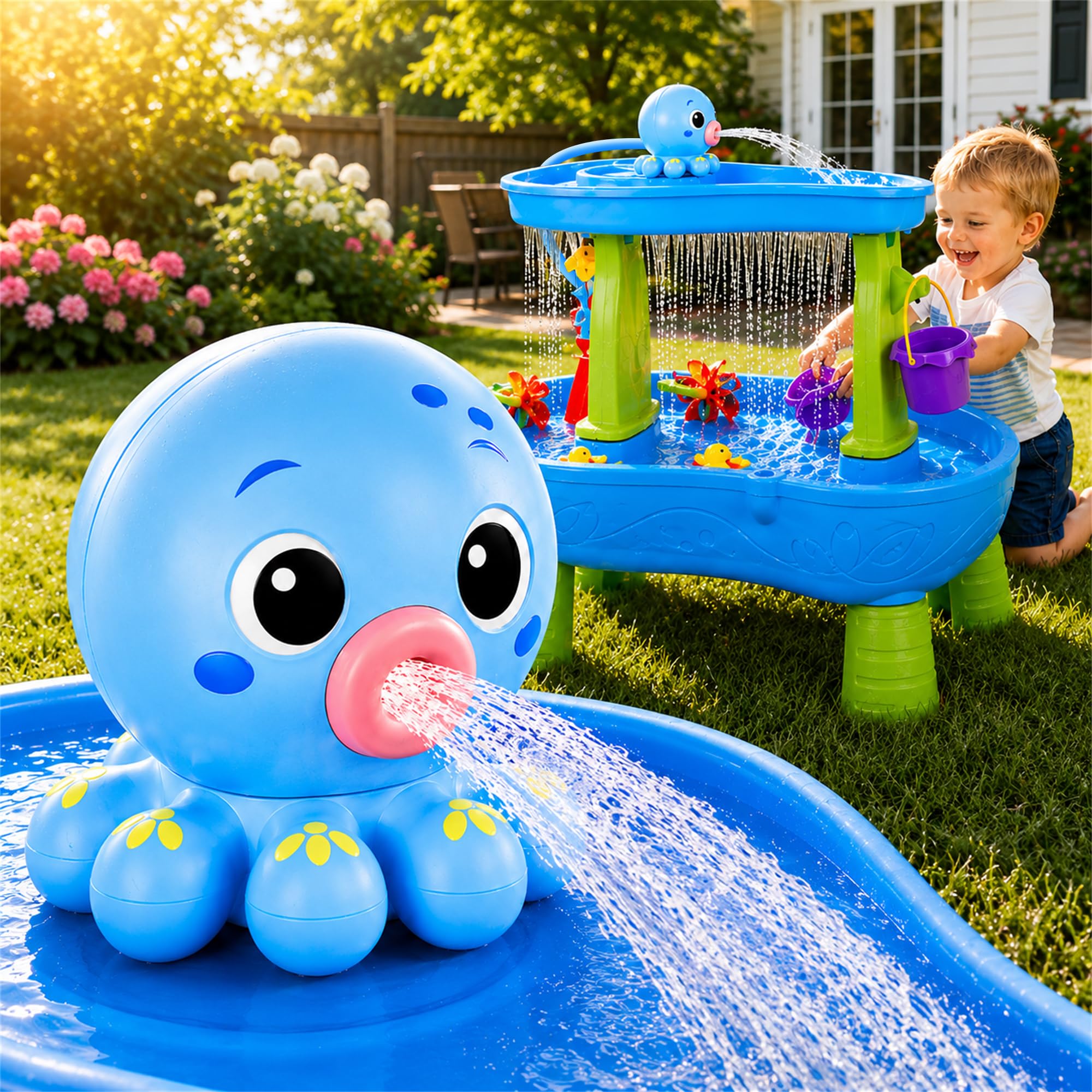 Photo 1 of Upgraded Octopus Water Table Pump with Huge Water Output, 3H Non-Stop Fun for Step 2, Rechargeable Water Pump for Water Table, Water Table Accessories for Kids, Toddlers Summer Water Toys (Pump Only?