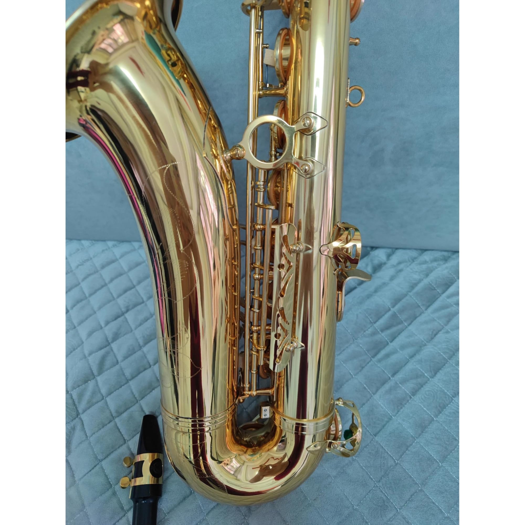 Sassofono Classico Bb Sassofono Tenore Professionale Con Doppia Costola Di Rinforzo In Abalone Key Tone Sax Tenore(Bag B)