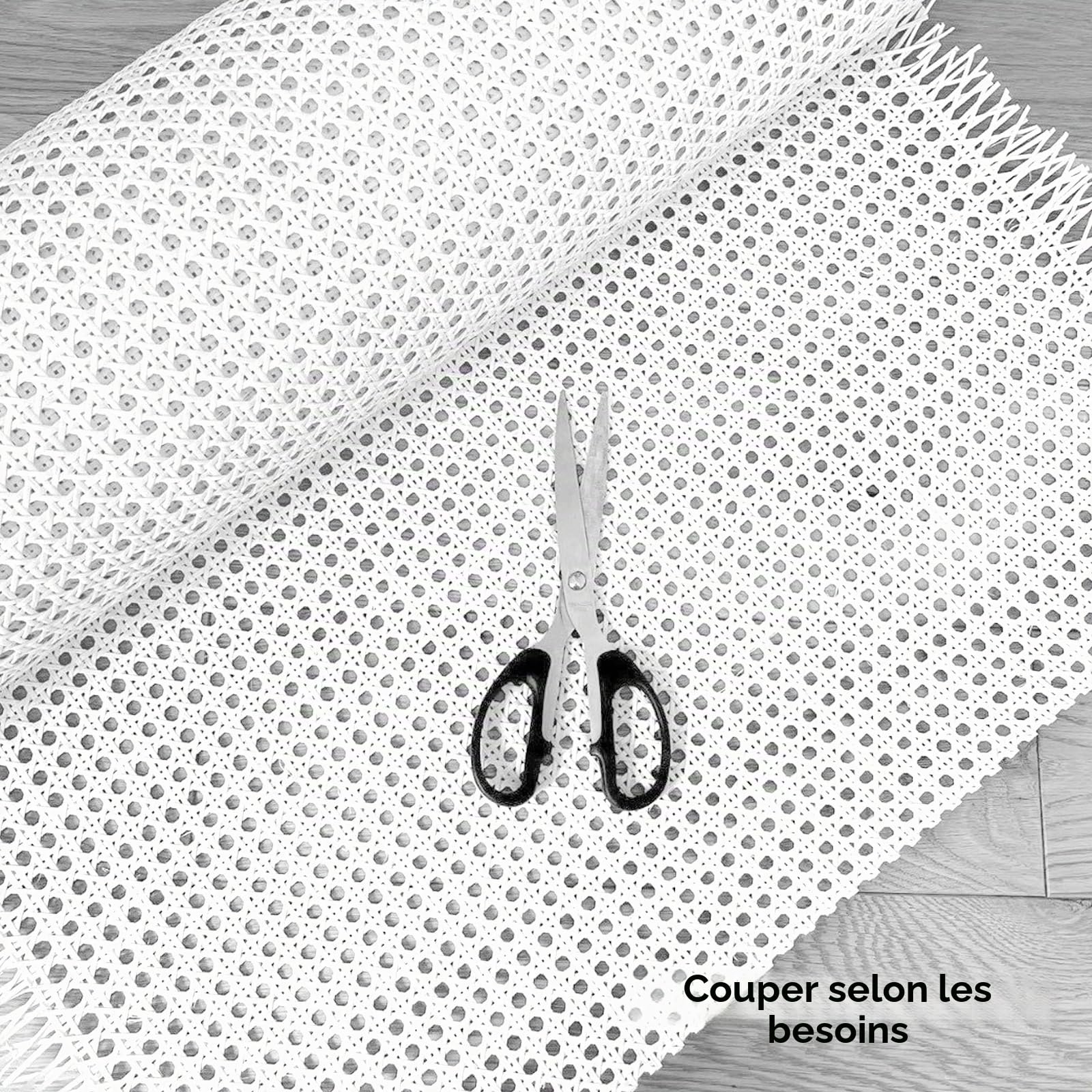 selliner Cannage Rouleau Blanc 60x100CM, Cannage Rotin en Plastique PE, Matériau Résistant aux Intempéries et Antimoisissure Pour Mobilier de Jardin, Tressage de Chaises DIY, Décoration Intérieure