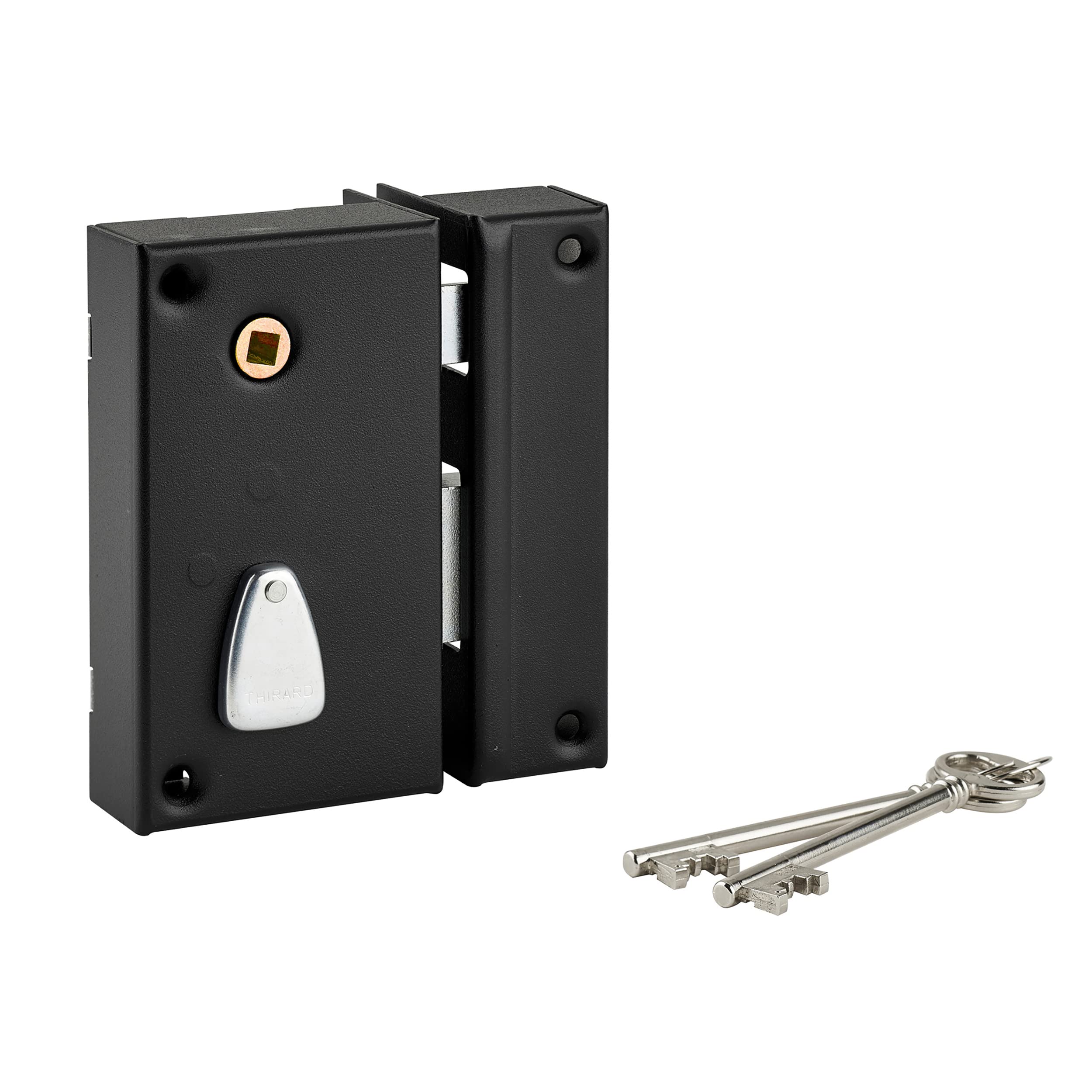 Serrure Verticale THIRARD à Clé pour Portail - Mécanisme Sécurisé Noir