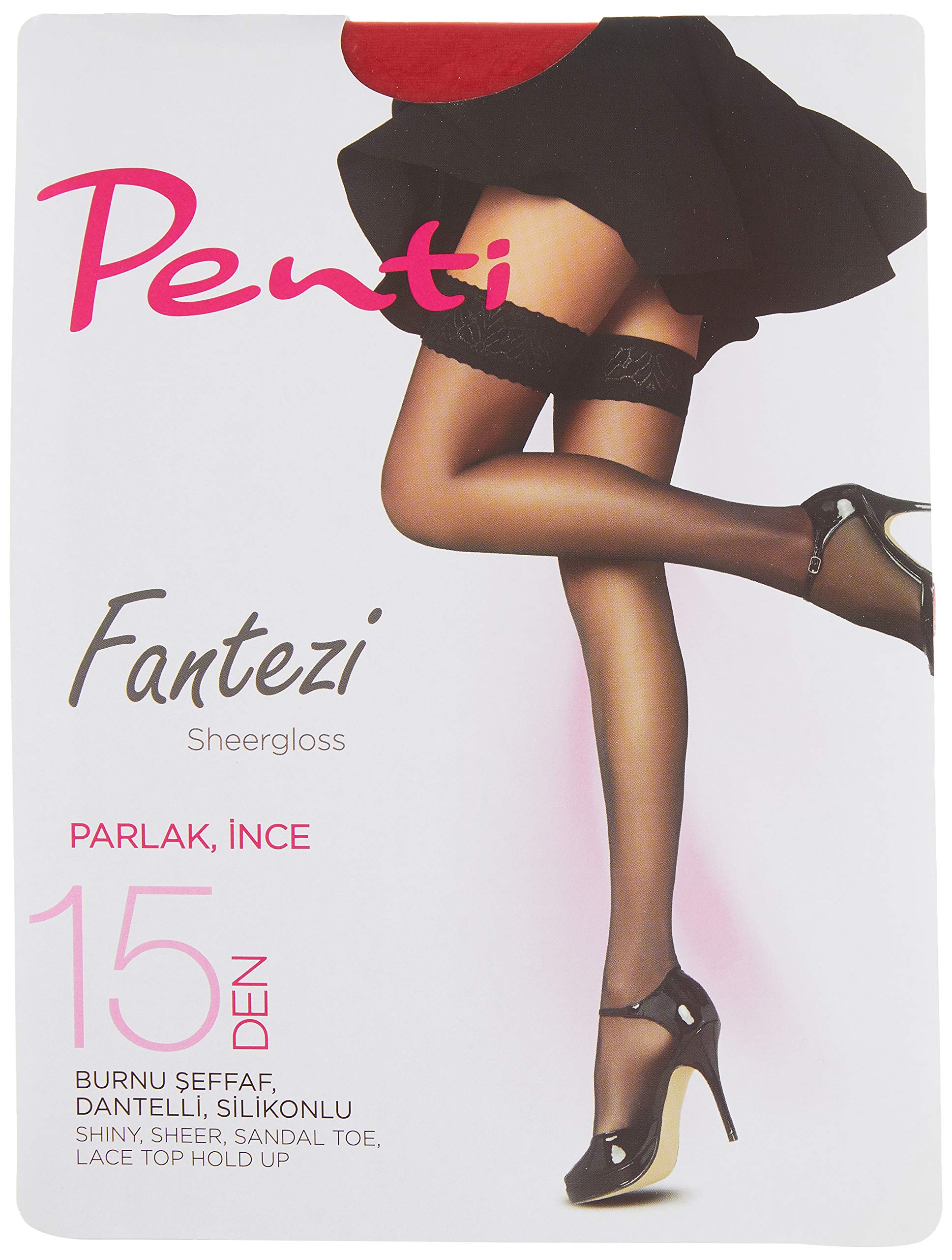 Penti Women's Red `S Fantasy Hold-Up - 15 Den - 70 - Size 2 / Medium / M