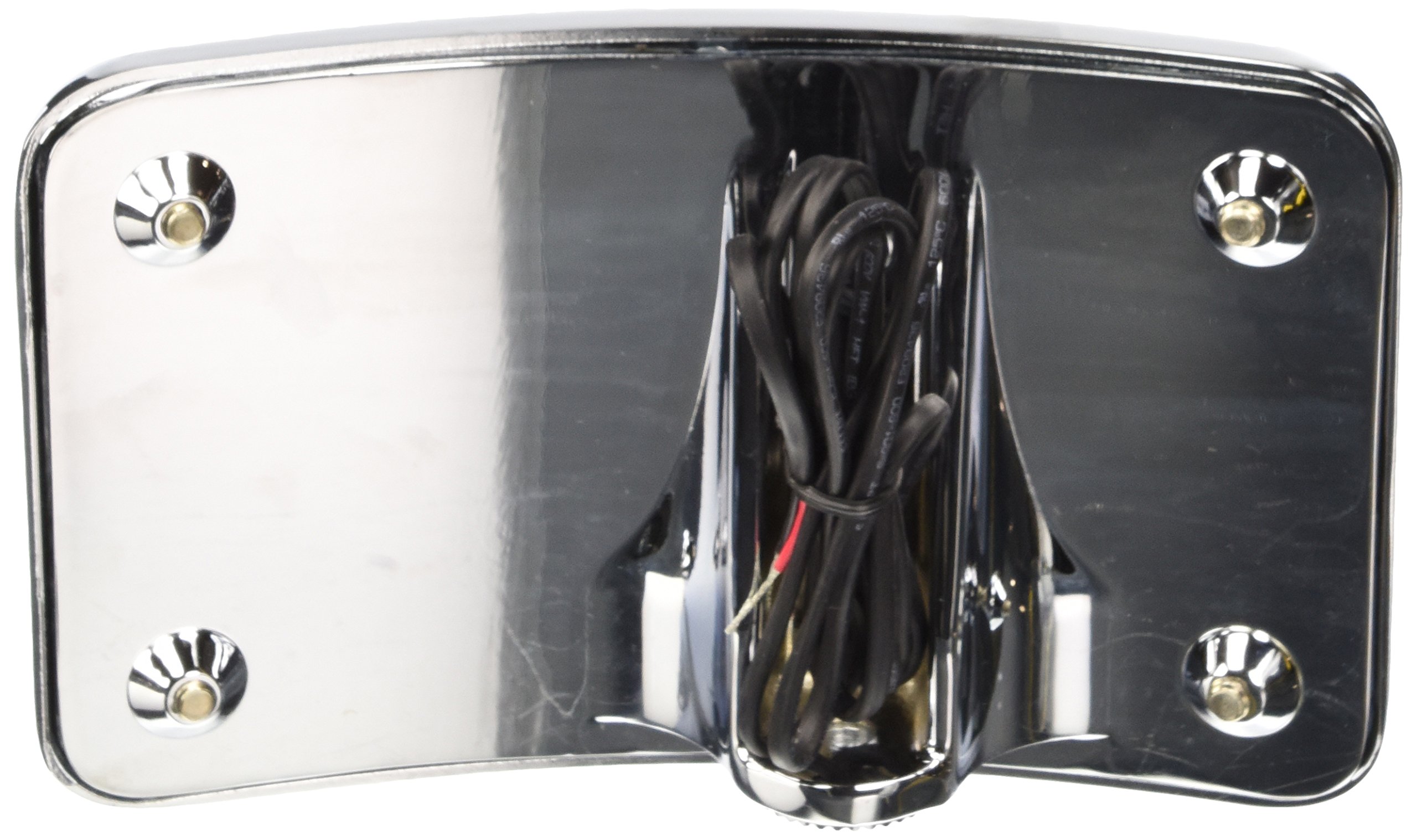 Kuryakyn 9251 Motorcycle Accent Accessory: Curved License Plate Holder and Frame with LED Illumination Lighting, Vertical Side Mount, Chrome