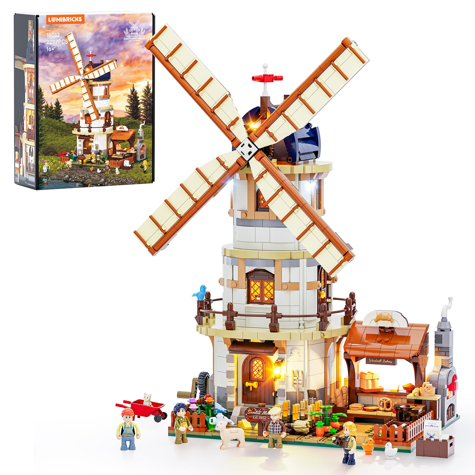 Lumibricks Farm Life Dutch Windmill Millhouse Modular Building Set