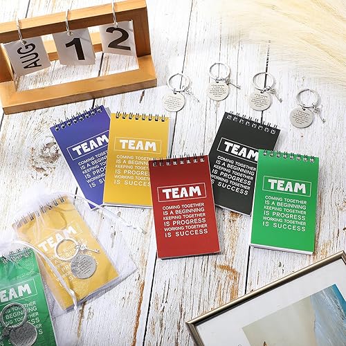 Miniatura 5 de Roowest 75 piezas de agradecimiento a los empleados, cuadernos motivacionales a granel, llaveros inspiradores con bolsas de organza, regalo de