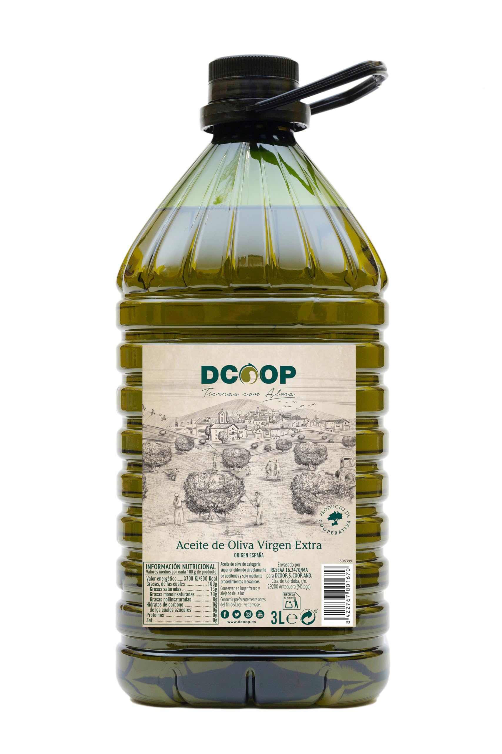 Aceite de oliva virgen extra de cooperativas DCOOP en botella PET protectora de 3 litros 8