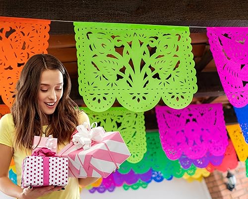 Miniatura 1 de Pancartas de fiesta mexicanapancarta grande de papel picadodecoraciones de fiesta de cumpleaños mexicana, pancarta mexicana, suministros de fiesta