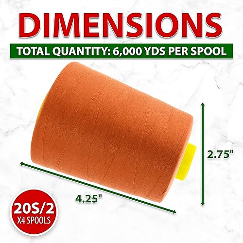 Vista 158 de Mandala Crafts - Hilo de coser multiusos de poliéster para máquina de coser de sarga, sobrehilado, acolchado Beige