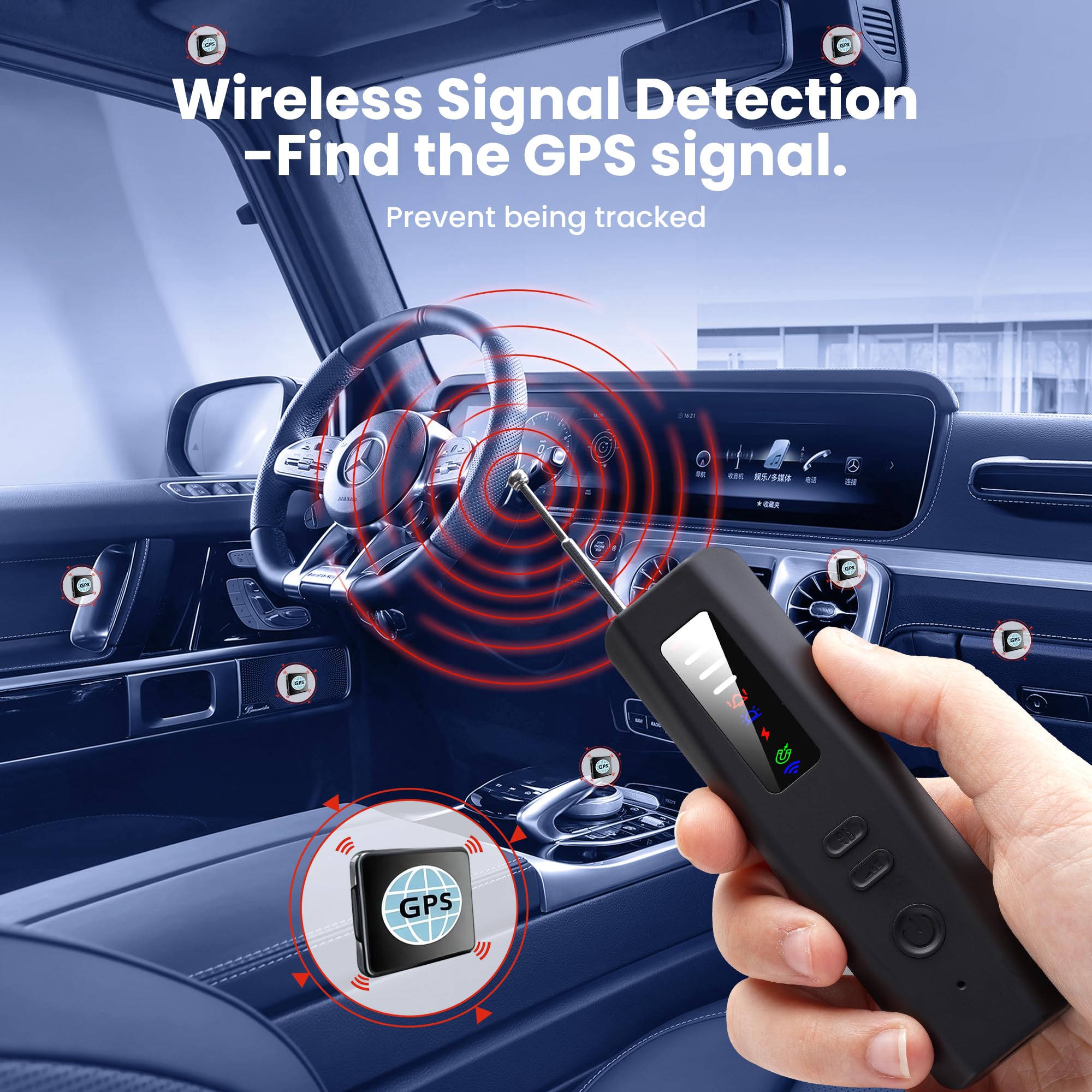 Detector de microespías y cámaras ocultas profesional 5 en 1, 2025, antiespía, detector GPS espía, alarma antirrobo, micrófonos espía, dispositivos RF y audio con escaneo avanzado para casa, hotel