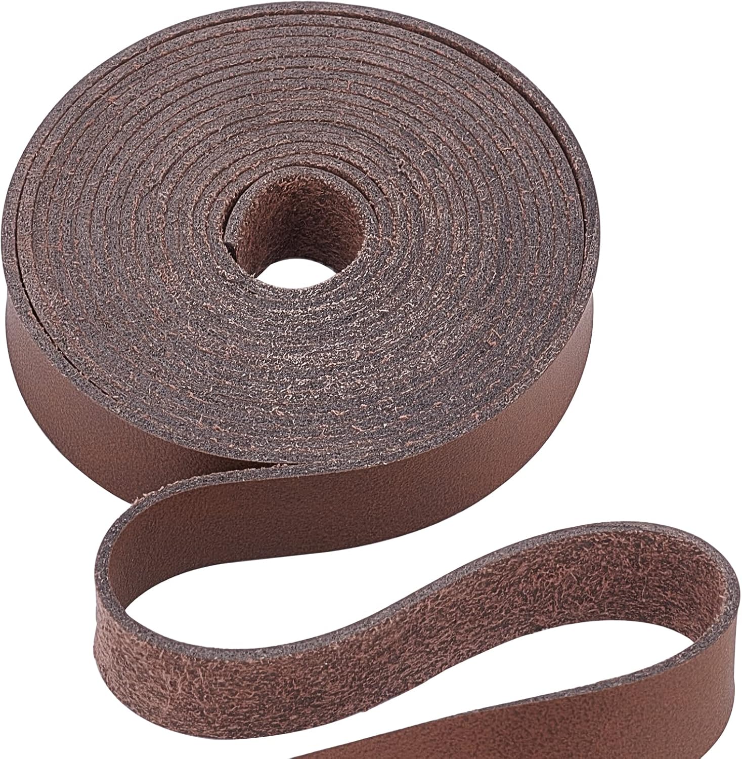 Dark Brown Genuine Leather Strap Strip 1/2 Inch Wide 79 Inch Long Leather