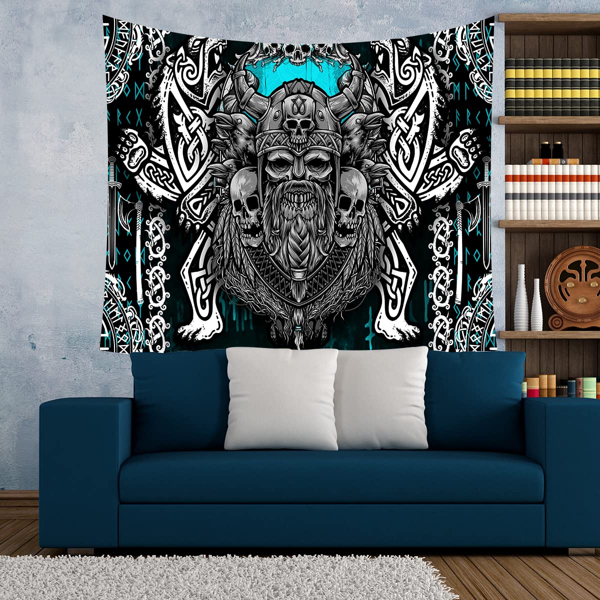 Amazon.co.jp: Color Duty バイキングタペストリー 壁掛け 80x60インチ