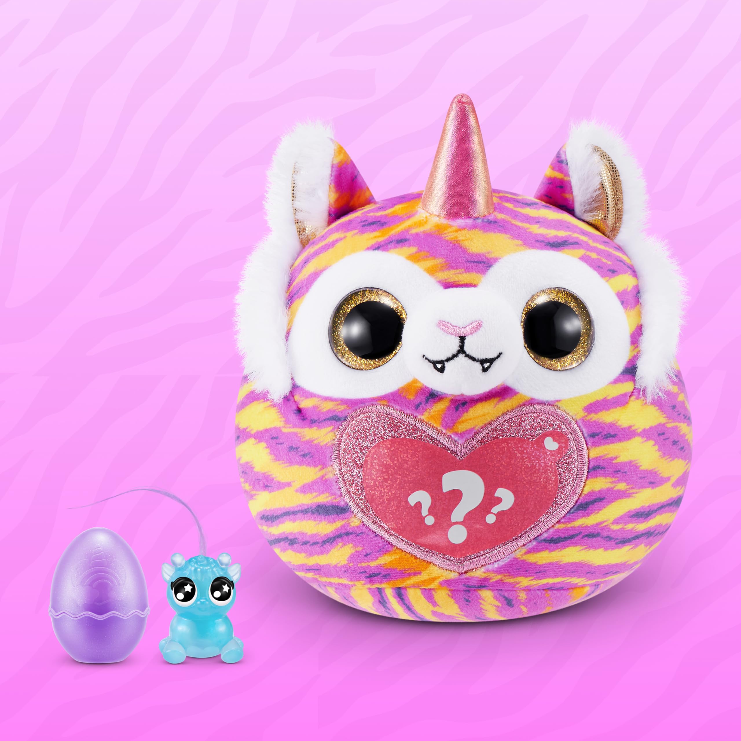 Rainbocorns Wild Heart Surprise (Tiger) by ZURU - Collectible Plush Toy with Surprises, Mystery Egg for Girls & Boys Ages 3+ - Image 4