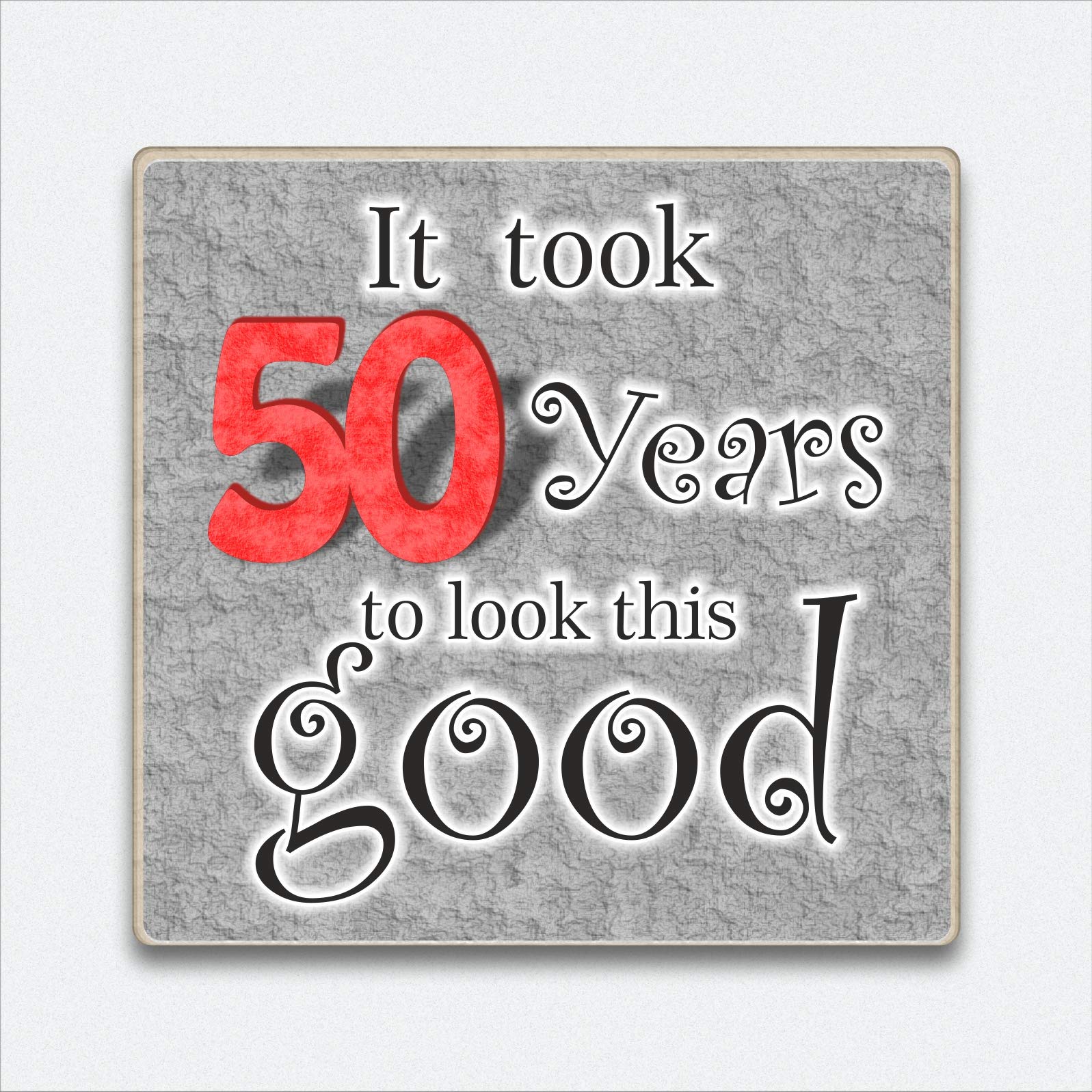 Hmhome Fridge Magnet Wooden 50Th Birthday Gift 50 Token Present