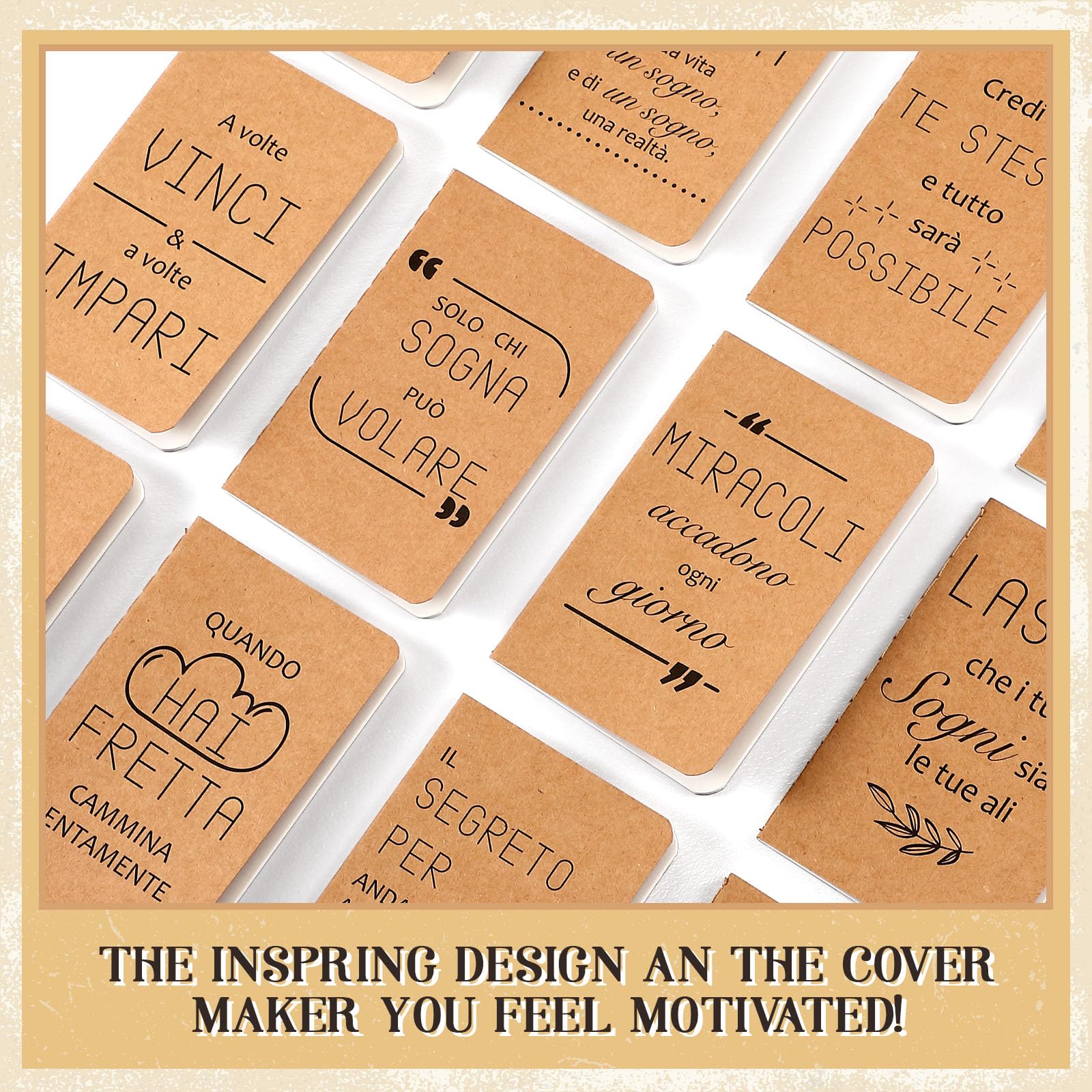 Sinmoe 24 Pezzi Quaderni di Ispirazione Mini Quaderno Mini Taccuini Tascabili Appunti con Frasi Motivazionali Italiano Regalo Laurea per Studenti Alunni Scuola Ufficio Viaggi