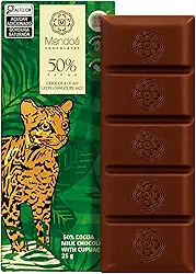 Mendoá, Barra de chocolate premium 50% de cacau ao leite com cupuaçu, Brasilis, 25 gramas