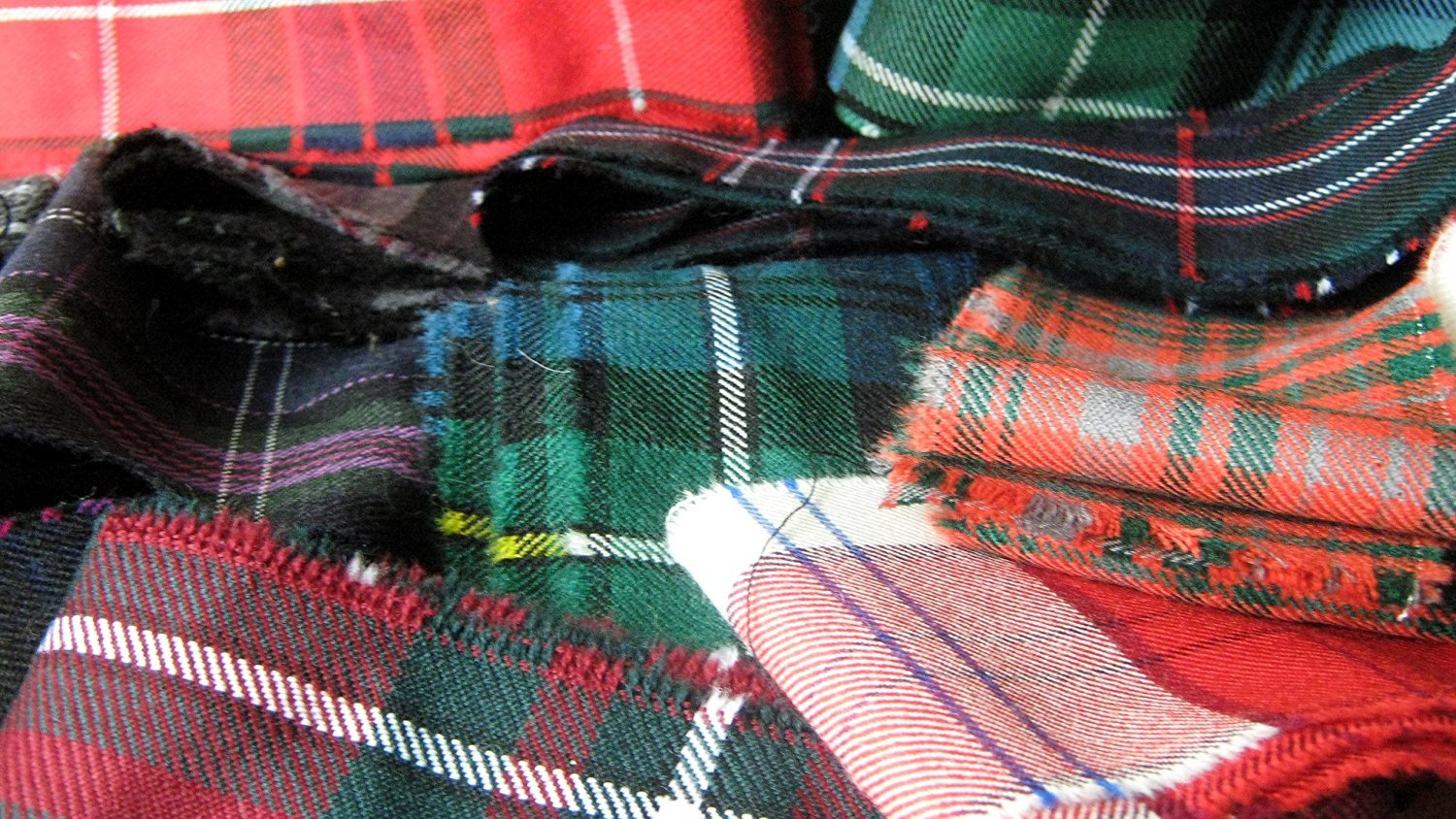 Terrapin Trading Multi 250G Quality Genuine Scottish Tartan Offcuts For Crafts, Patchwork