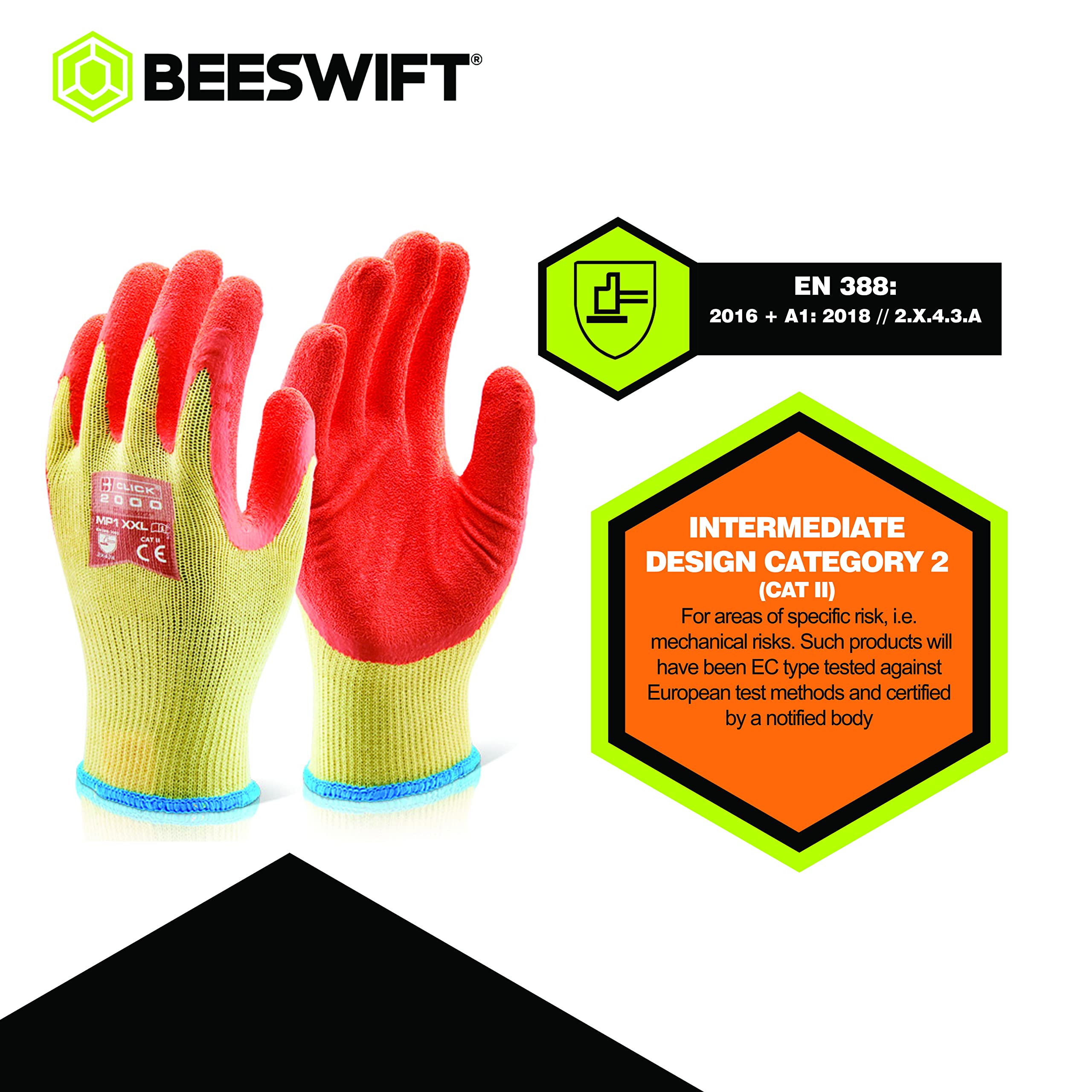 Lot de 10 gants en latex multi-usages Orange Taille L