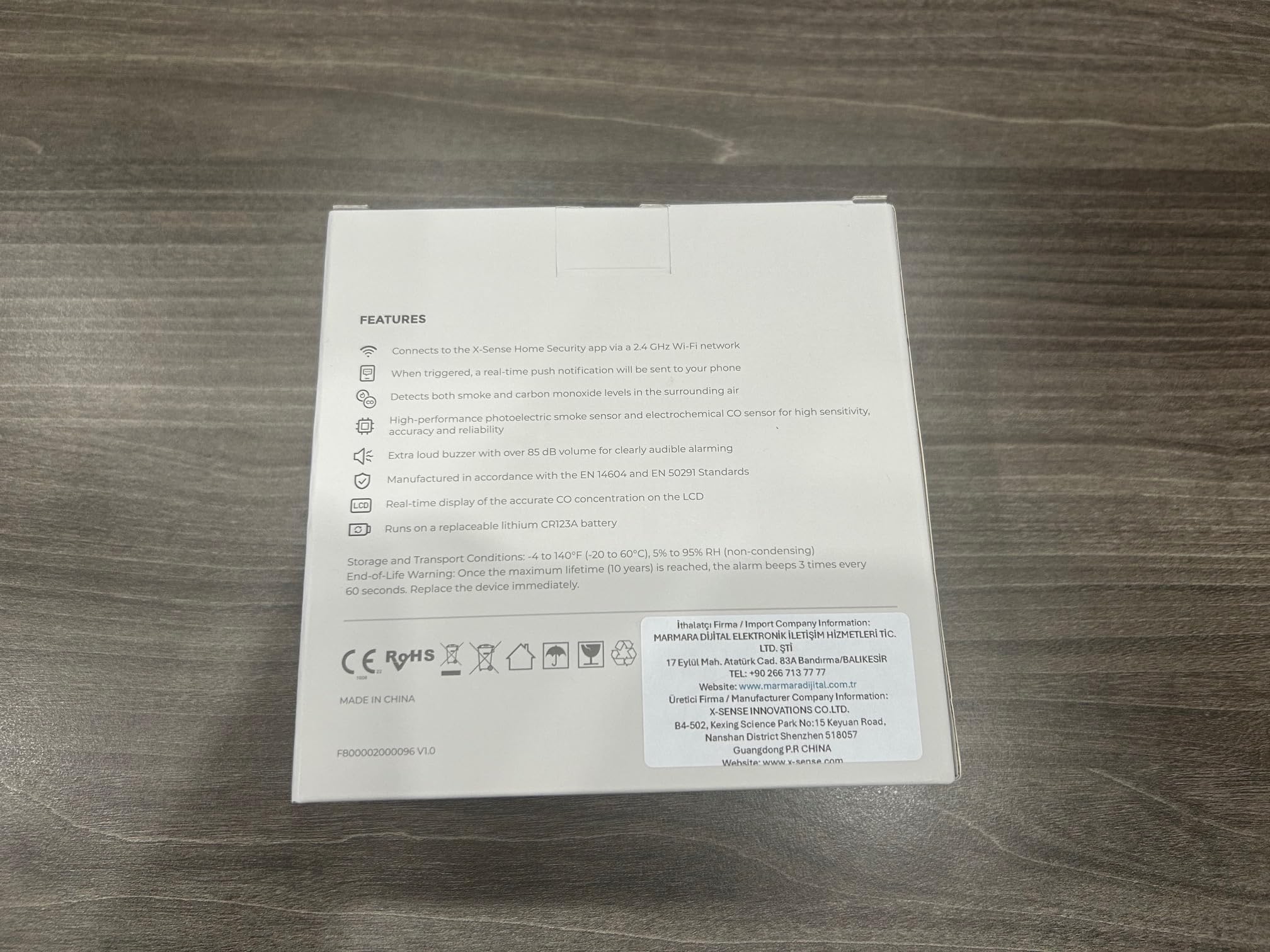 X-Sense Rilevatore di fumo intelligente, combinazione di rilevatore di monossido di carbonio, batteria sostituibile, rilevatore di fumo e monossido di carbonio, notifiche di applicazione in tempo