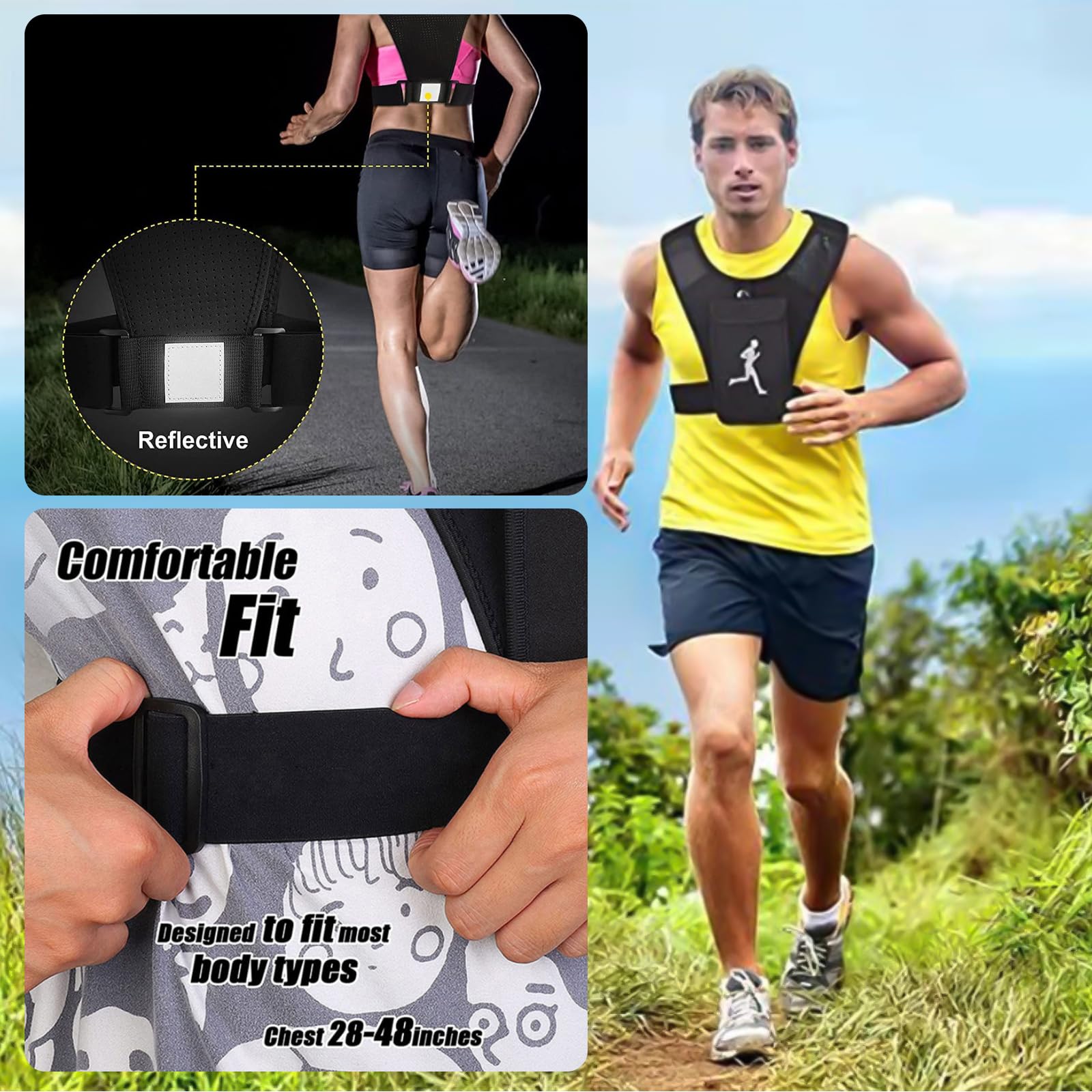 JSTHHTT Marsupio Running Uomo & Donn, Marsupio Running Impermeabilità Marsupio Corsa Running, Pettorina da Corsa, Marsupio da Corsa per Cellulare, Marsupio Sportivo Adatto Per Correre Viaggiare