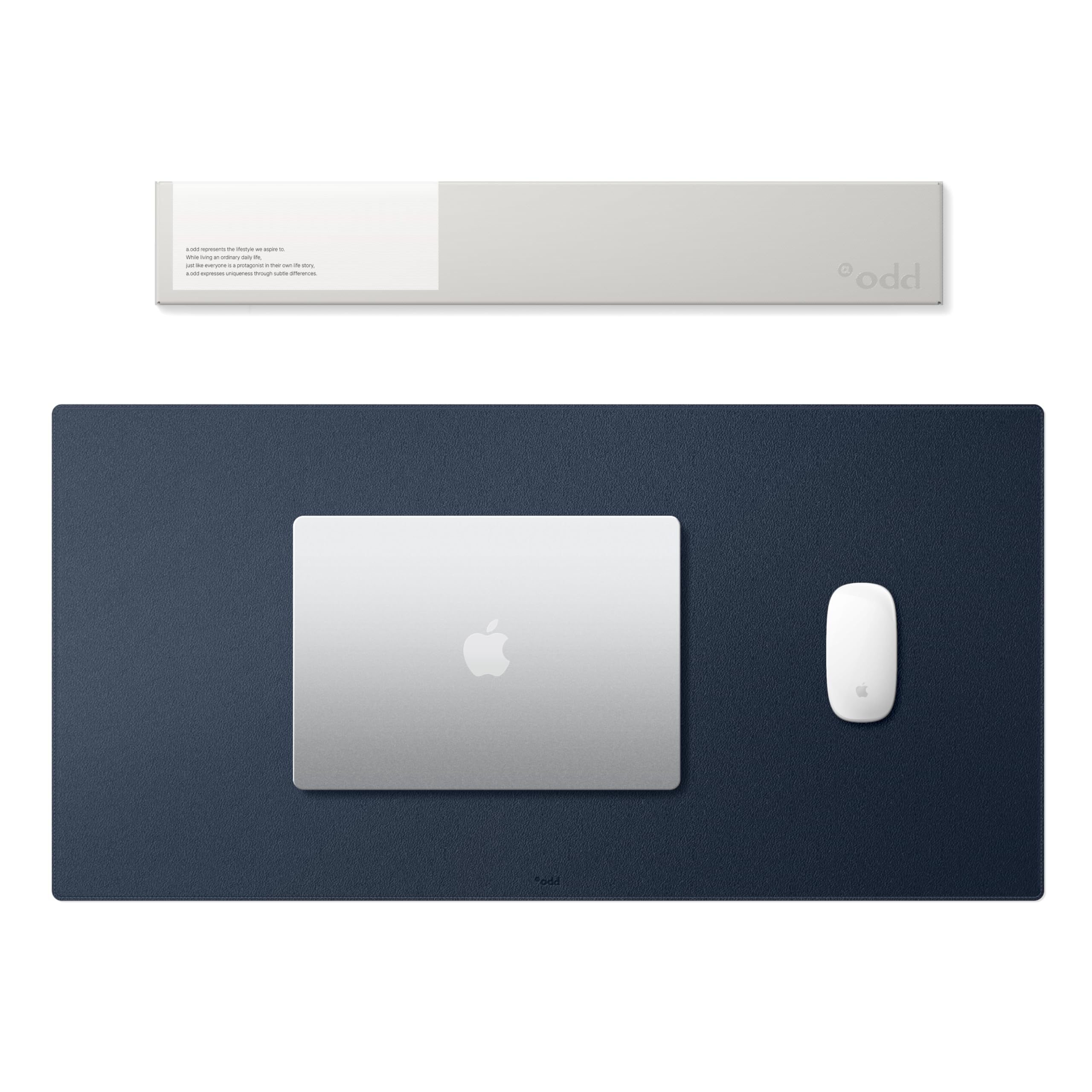 a.odd PU Leather Desk Mat | Large Mouse Pad & Desk Protector | Anti-Slip, Waterproof & Wipe-Clean Desk Pad for Home Office and Work (Midnight Navy)