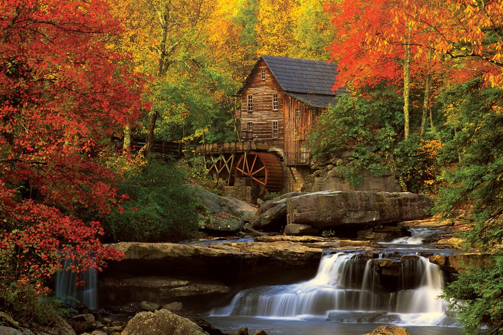 empireposter Landschaften Wälder - old Mill alte Mühle Poster Druck - Größe 91,5x61 cm