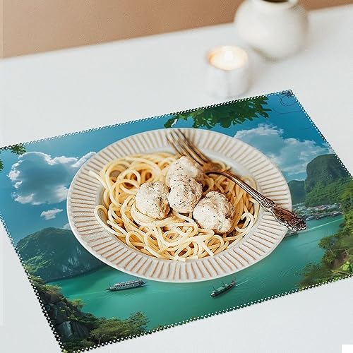 Miniatura 6 de Bo Hon Lsland -Vietnam Placemats Set of 6 Resistant Table Mats Washable Place Mats for Dinner Party Table Decoration