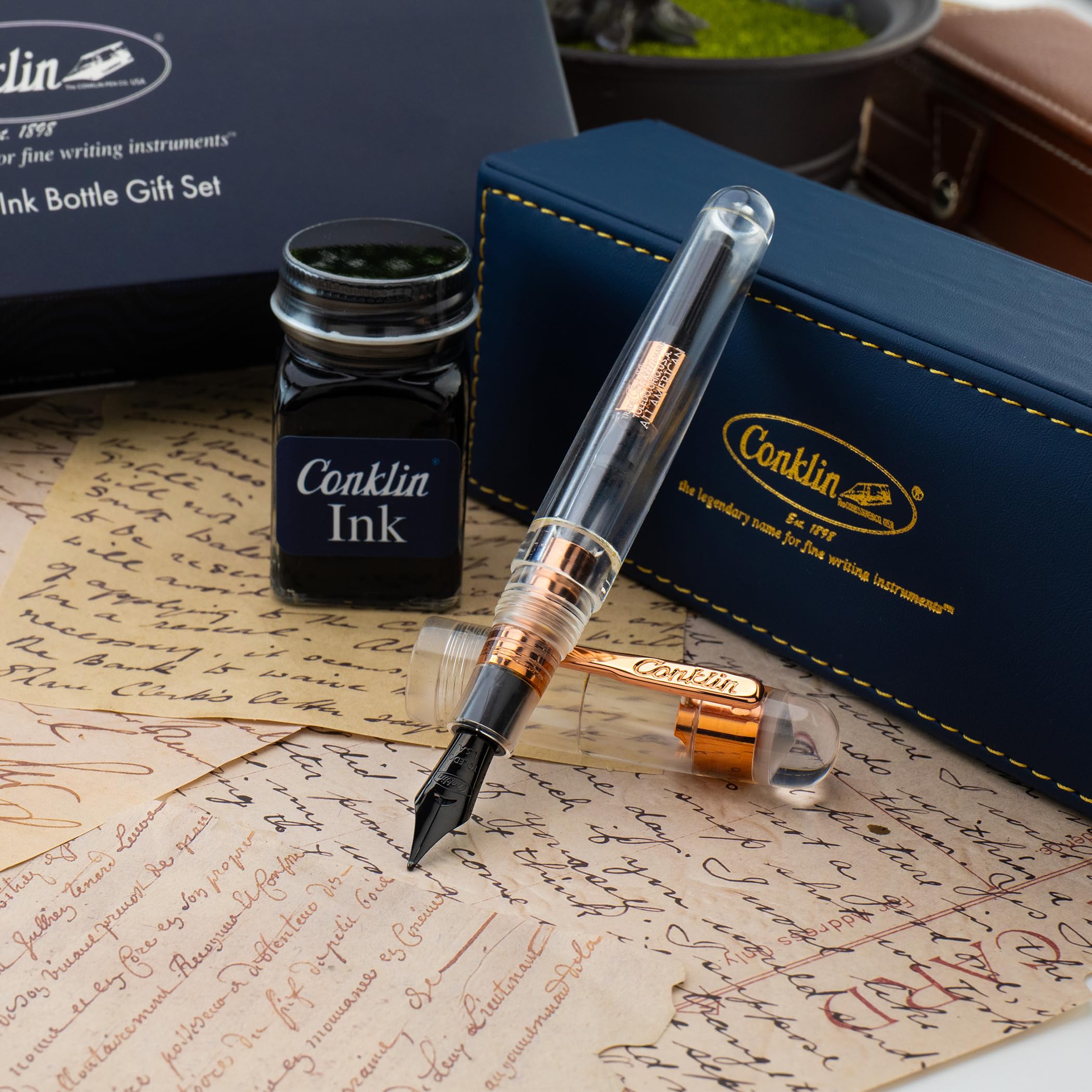 Amazon | Conklin オールアメリカン限定版万年筆 - ミディアムペン先 