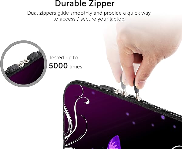 Sidorenko 11,6 Pulgada Funda Laptop para MacBook/Chromebook | Funda para computadora de Neopreno | Funda con Cremallera Duradera Protección de 3 Capas, Resistentes al Agua - 4