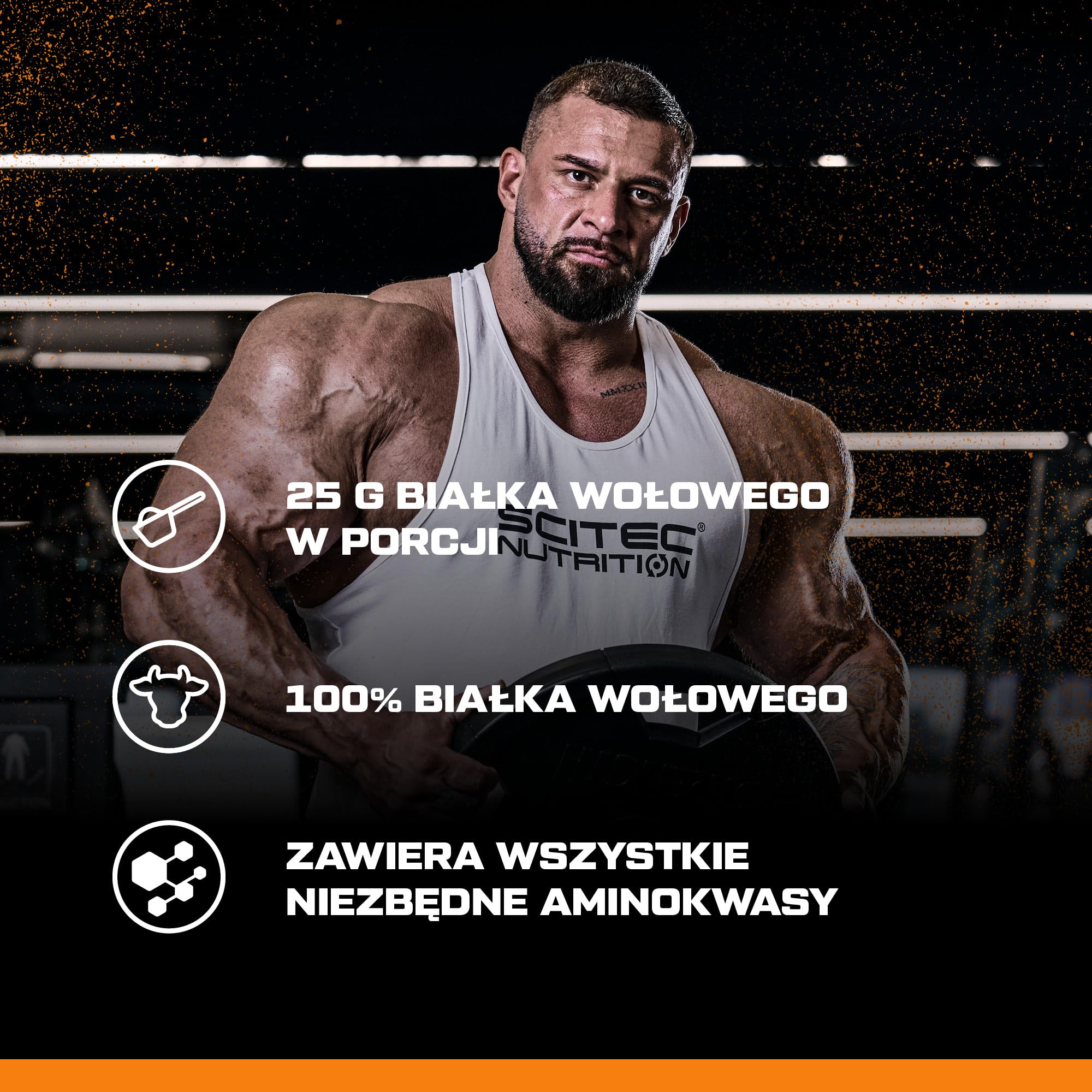 Scitec Nutrition 100% Beef Protein - Aromatyzowany napój białkowy w proszku - Bez laktozy, Bez cukru, Bezglutenowy, 1,8 kg, Migdał-Czekolada