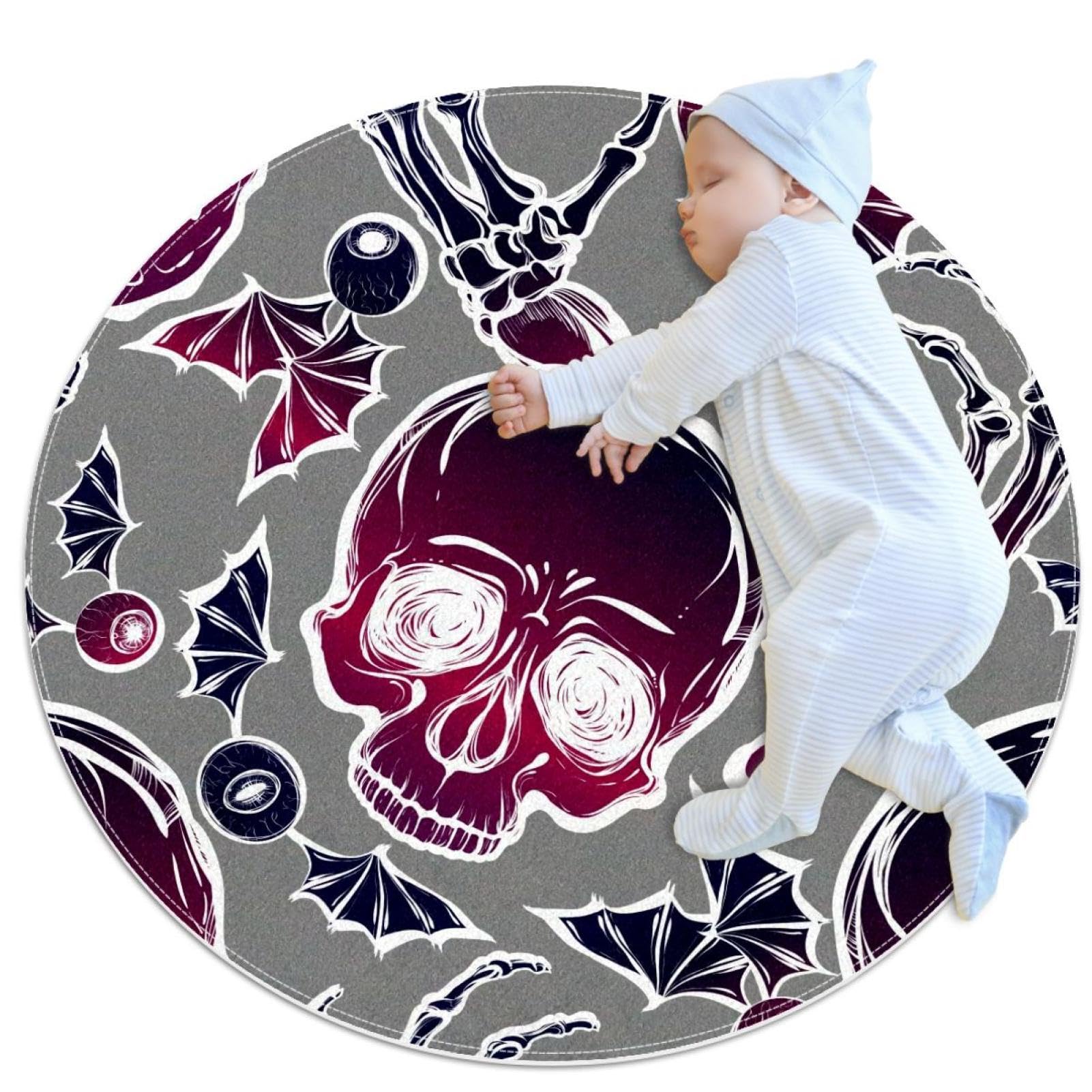 Tapis salle de bain antidérapant évite les glissades motif tête de mort