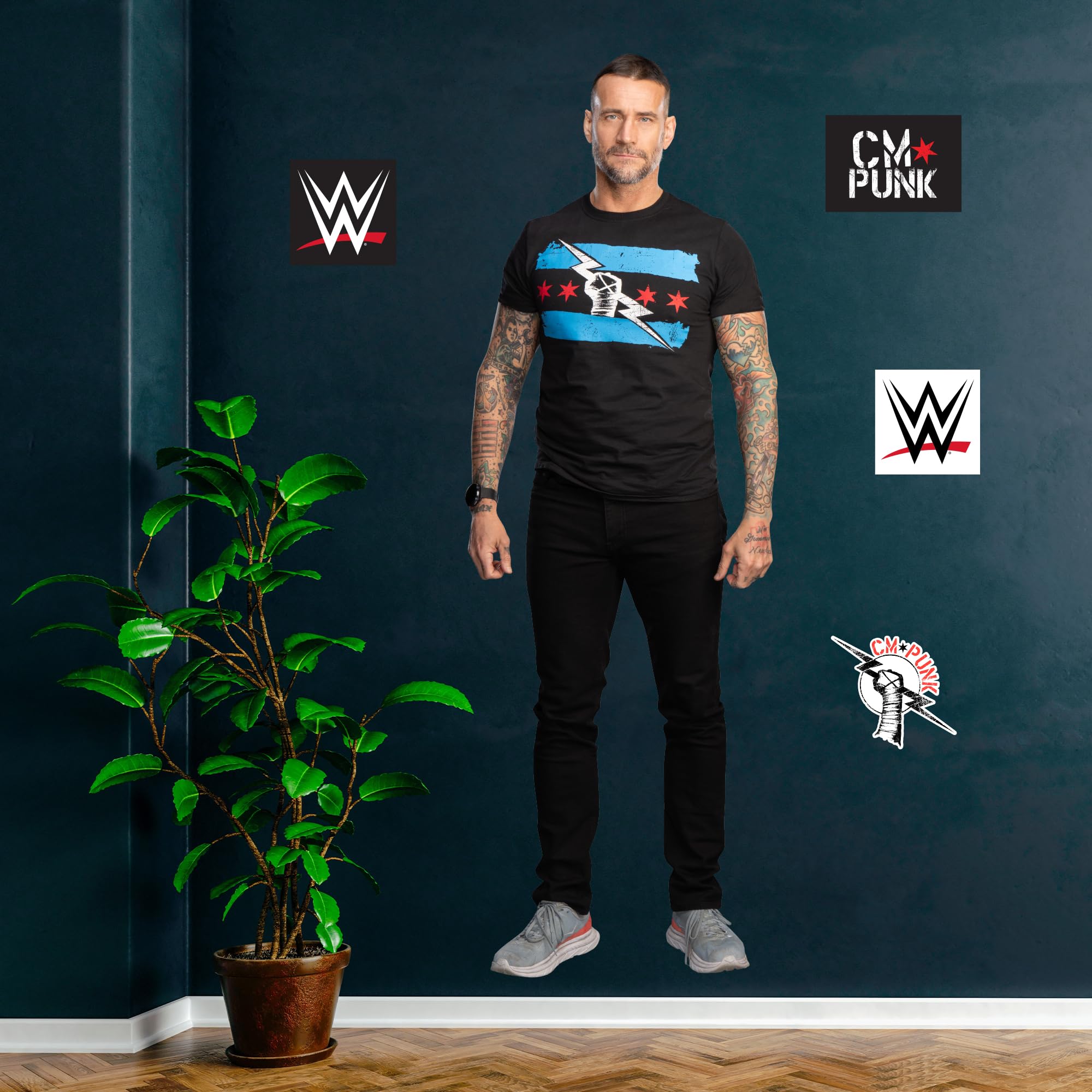 WWE - CM Punk Wrestler Wall Sticker Wrestling Wall Art (LIFESIZE)