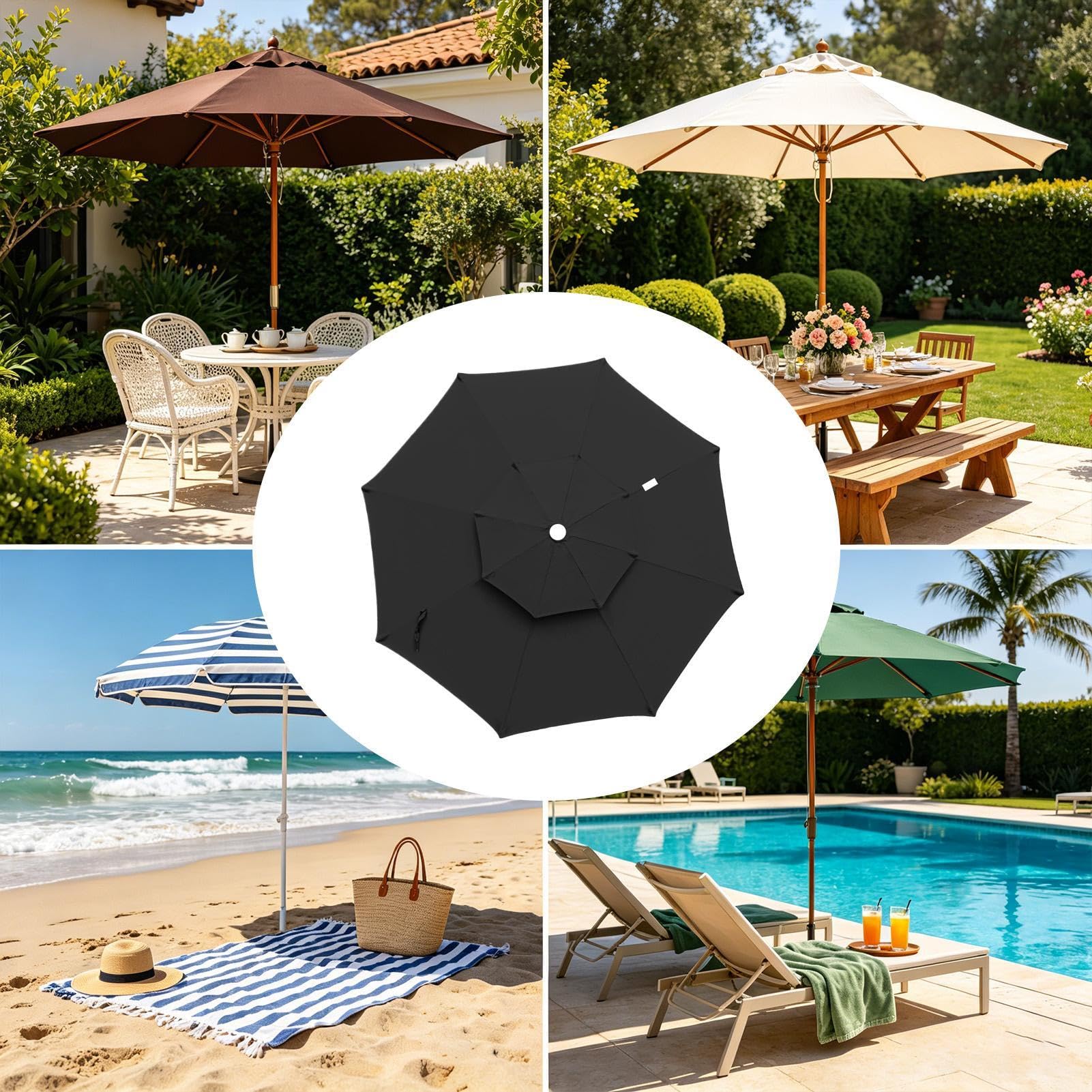 Cubierta Repuesto Sombrilla Piezas Recambio Toldo Exterior Terraza Piscina | Sombrilla Recambio Piscina Para Terraza Exterior Jardín Jardín Trasero Piscina Playa Tarima Porche y Balcón