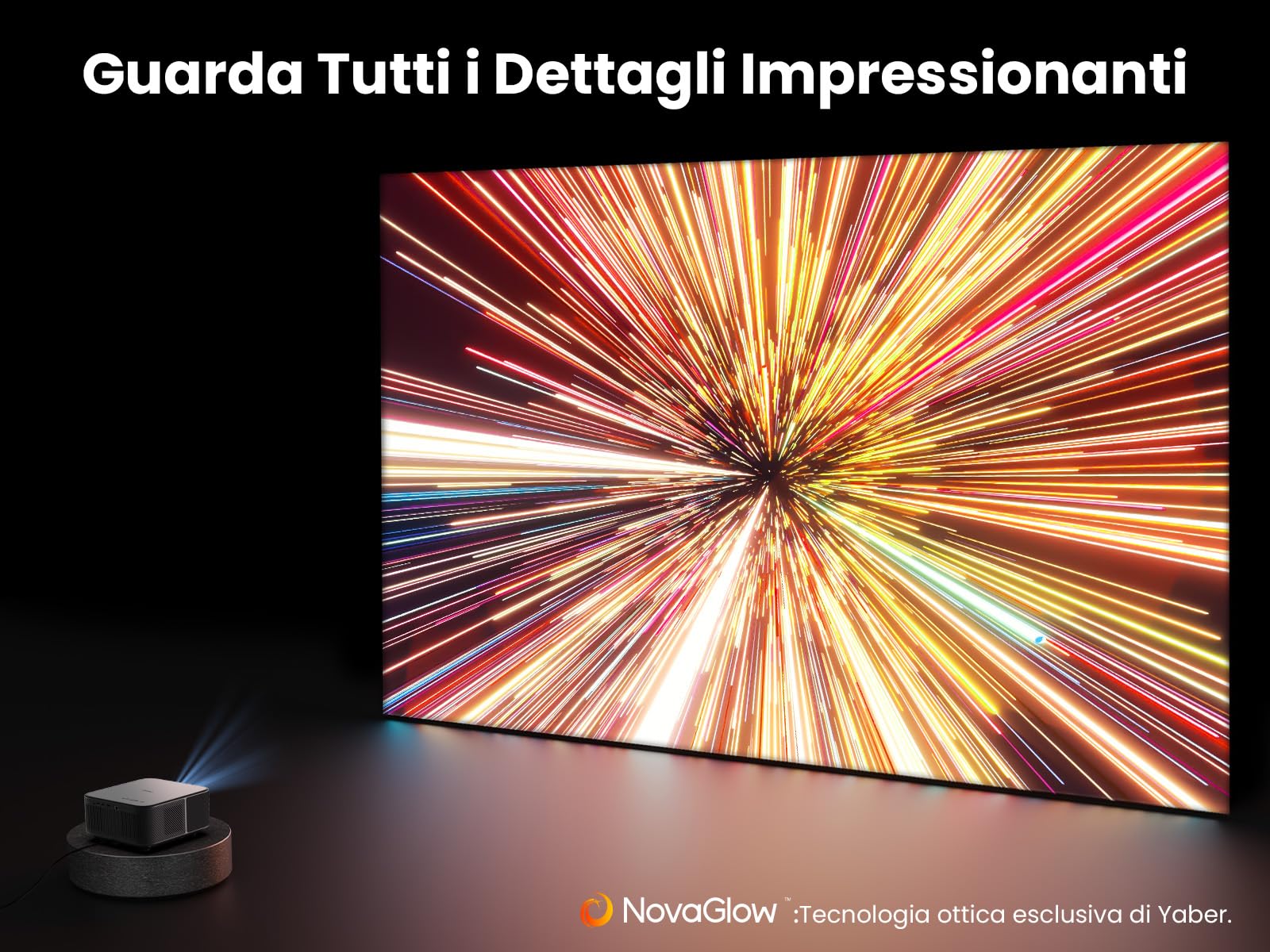 Proiettore 【Google TV/Altoparlante JBL/Auto Focus/Keystone】, Yaber K3 Proiettore WiFi6 Bluetooth 5.2, Videoproiettore 1080P Nativo Full HD con Netflix 7000+ Apps