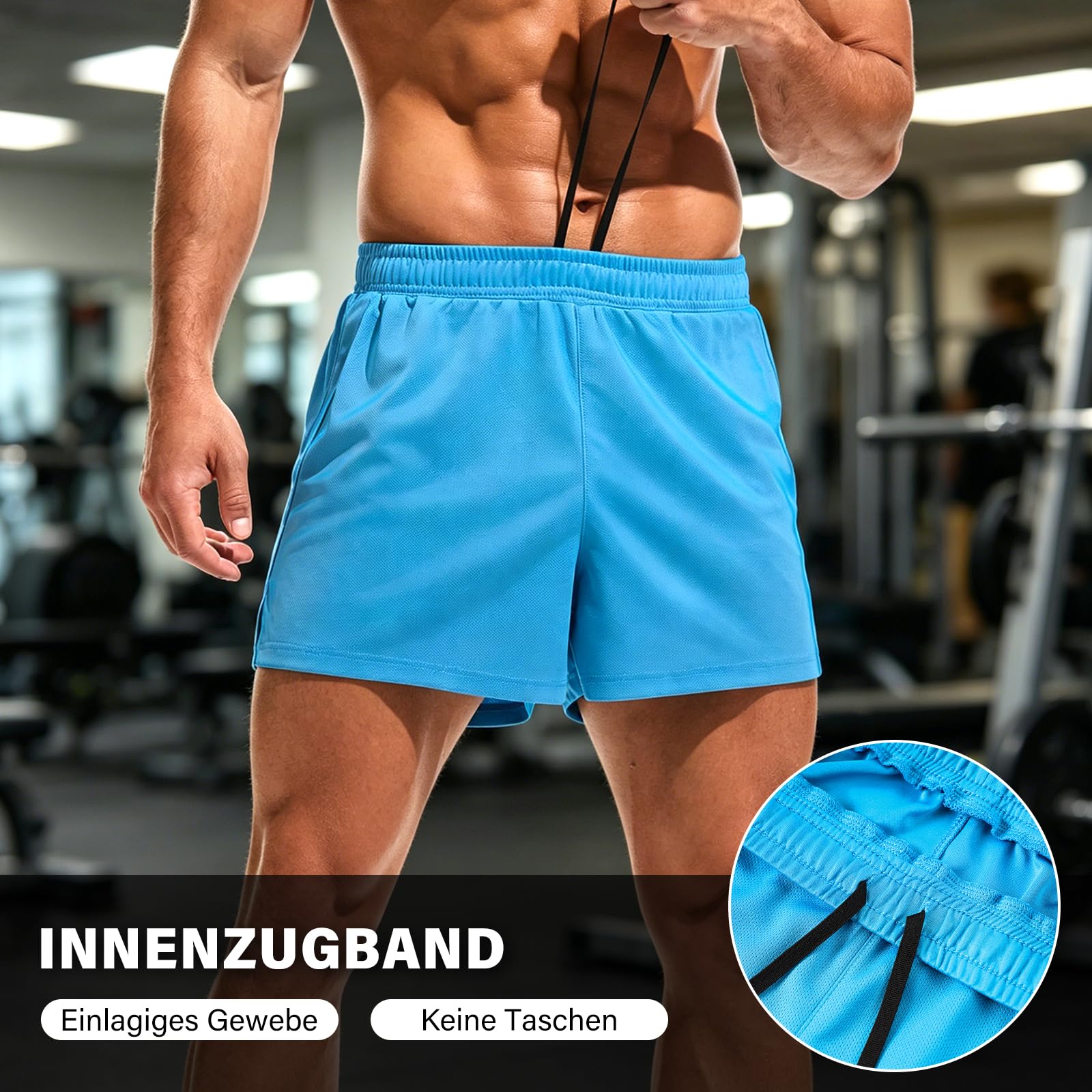 Amy Coulee Sporthose Herren Kurz 3" Mesh Laufhose Trainingshose Herren Kurz Schnelltrocknende Basketball Sport Shorts mit Innenzugband