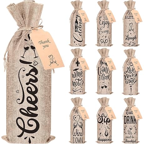 Shappy Christmas Linen Wine Bags: The Perfect Wine Carrier for Holiday Cheer