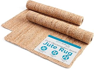 BIRDROCK HOME 2-Pack Jute Rugs – 2x3 – All-Natural, Soft & Durable – Per...