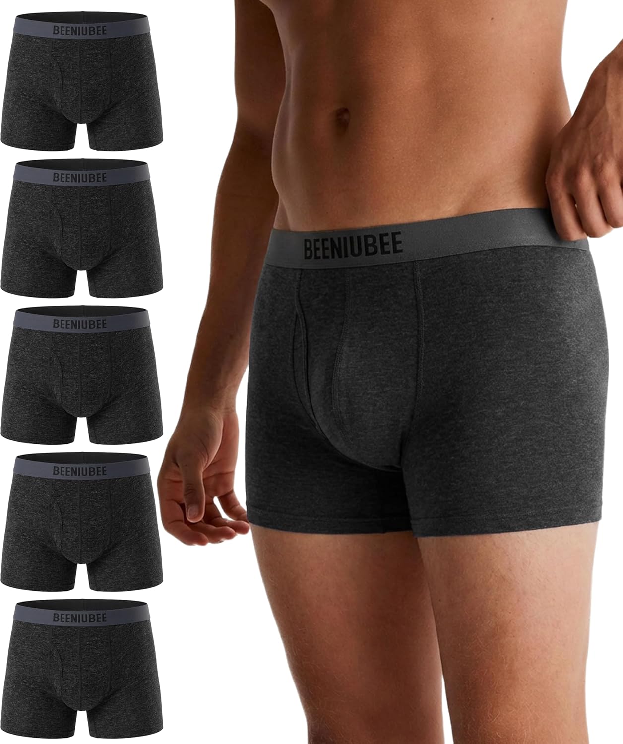 5 Pack Mens Merino Wool Underwear,Moisture Wicking Wool Moisture Wicking Briefs,Comfortable Soft Boxer Shorts