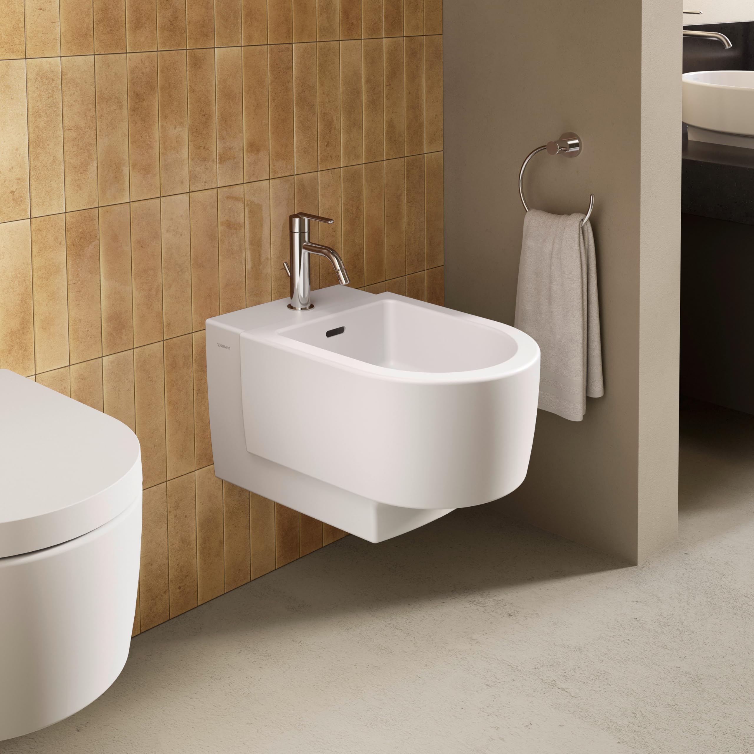 Duravit Balcoon jednouchwytowa bateria bidetowa (wysokość wylewki 119 mm), mikser bidetowy z zestawem odpływowym z drążkiem pociągowym, chrom