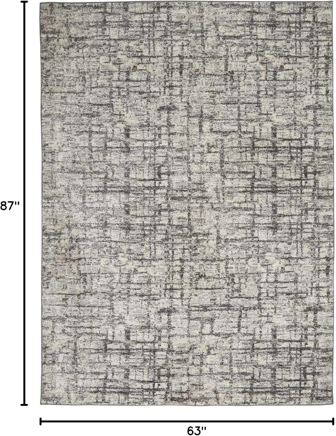 Calvin Klein CK950 Rush Ivory Grey 5'3" x 7'3" Area Rug - Easy Clean, Non Shedding, Bed Room, Living Room, Dining Room, Kitchen (5' x 7')