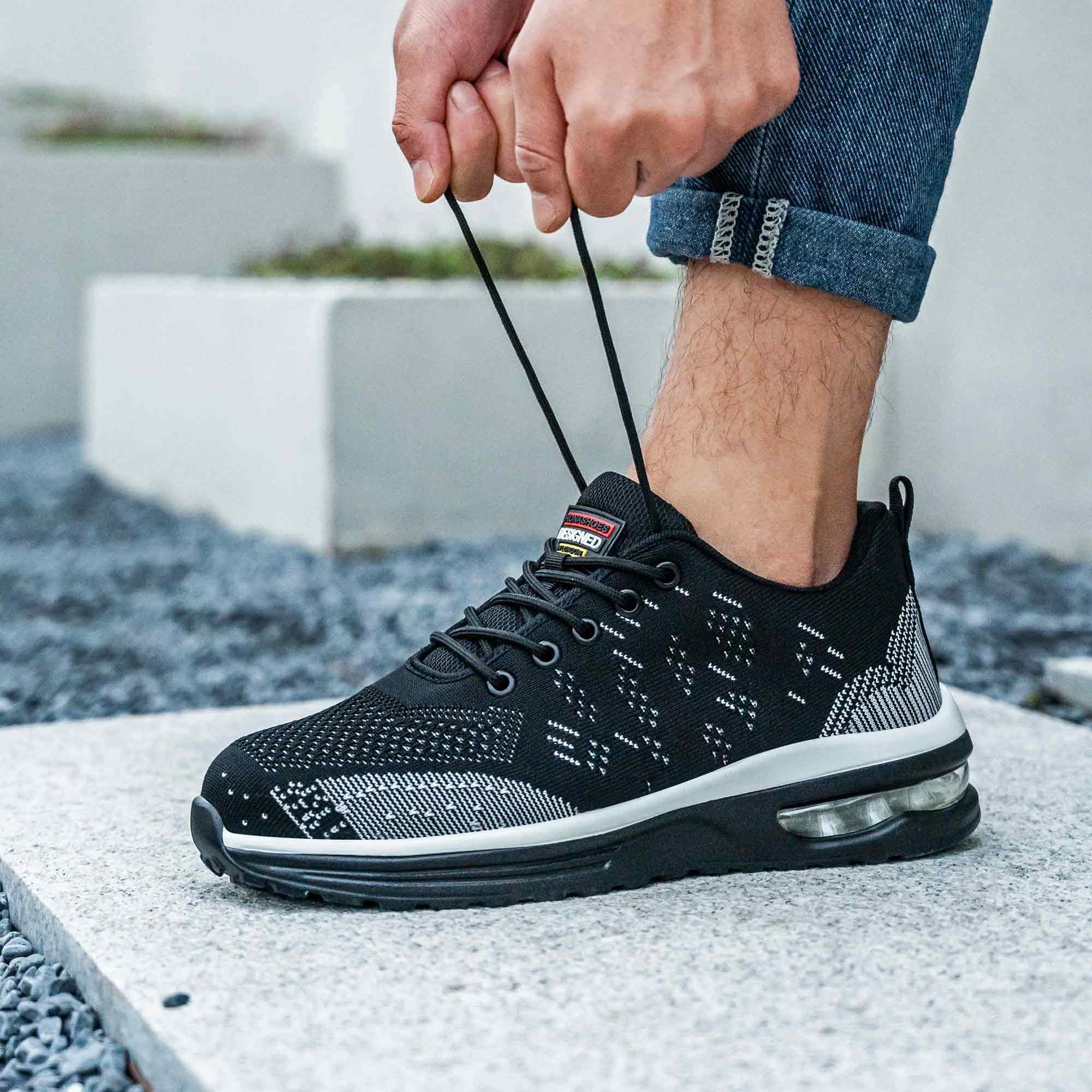 Rona Shoes Chaussures de Sécurité Baskets de Sécurité Chaussure de Travail Légère Confortable Femme Homme