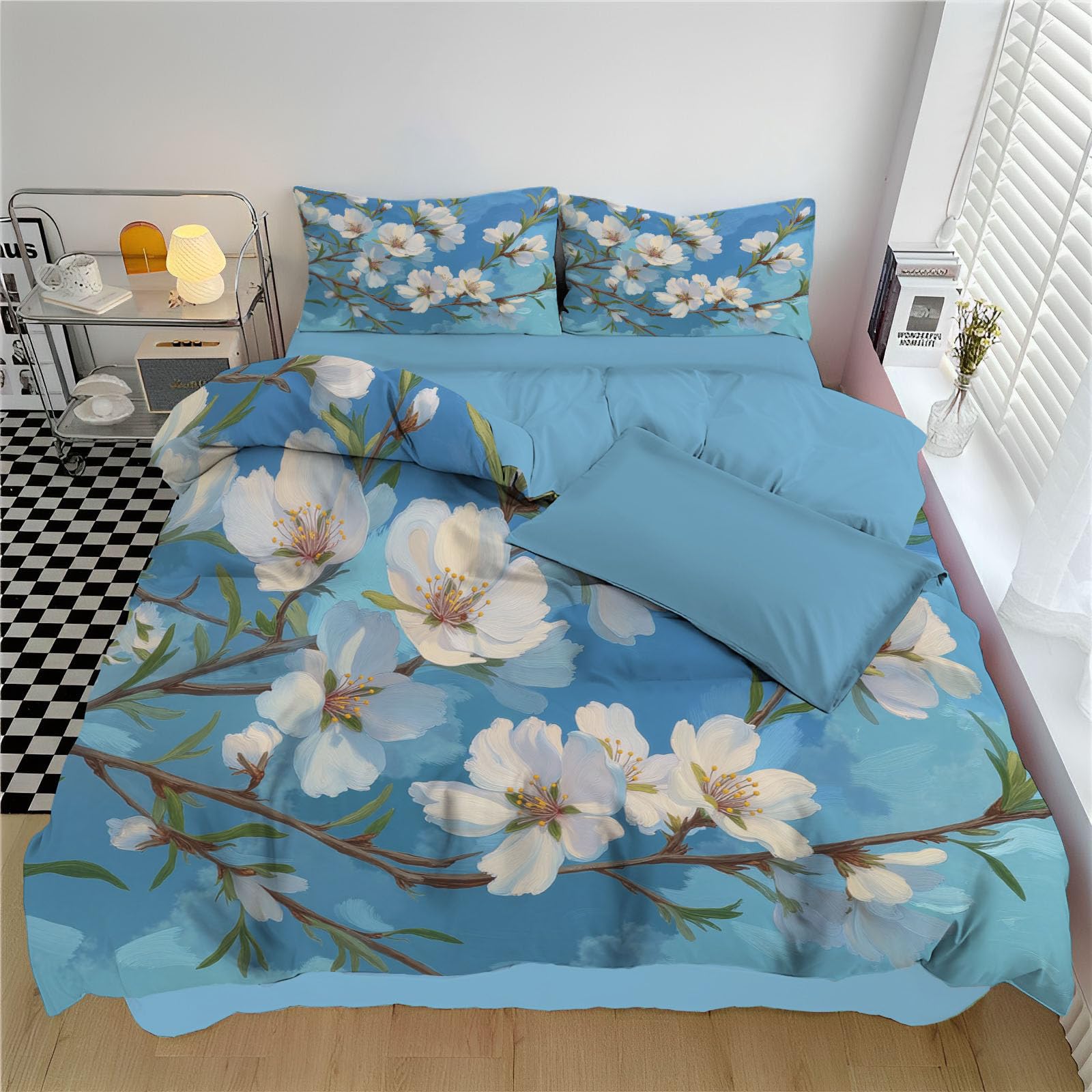 Ensembles de housses de couette fleurs d'abricotier pour chambre zen
