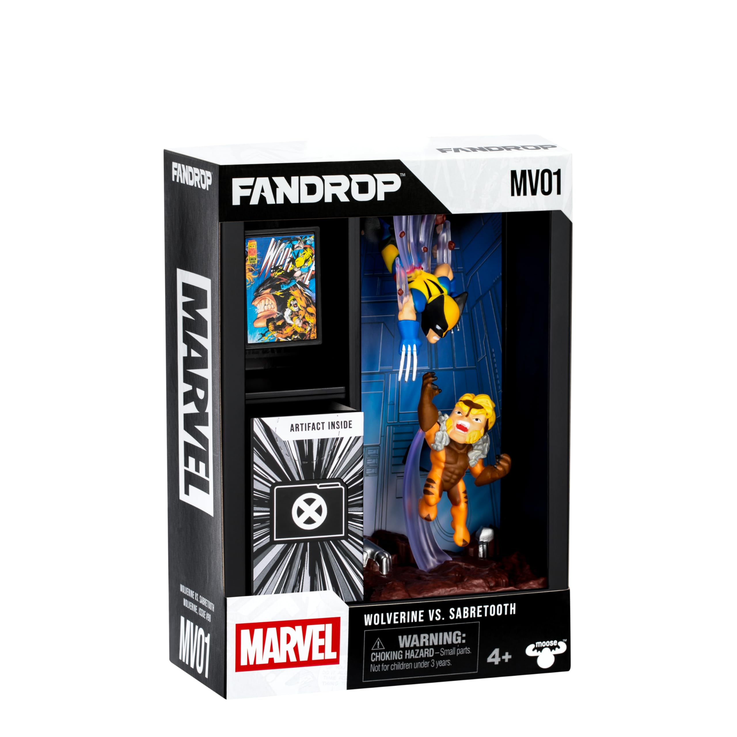 FANDROP MV01-Wolverine VS. Sabretooth, Combines A Displayable Diorama, Artifacts & Scene Marker That Creates An Elite Display To Enhance Any Wolverine Collection, 4 Marvel To Collect