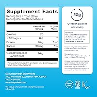Vista 3 de Vital Proteins Suplemento en polvo de péptidos de colágeno para piel, cabello, uñas, salud o apoyo articular – colágeno hidrolizado – sin sabor, 7