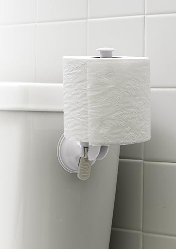 Miniatura 2 de Safe-er-Grip Soporte de papel higiénico soporte para rollo de papel higiénico con ventosa de 2.5 pulgadas, soporte moderno de TP blanco